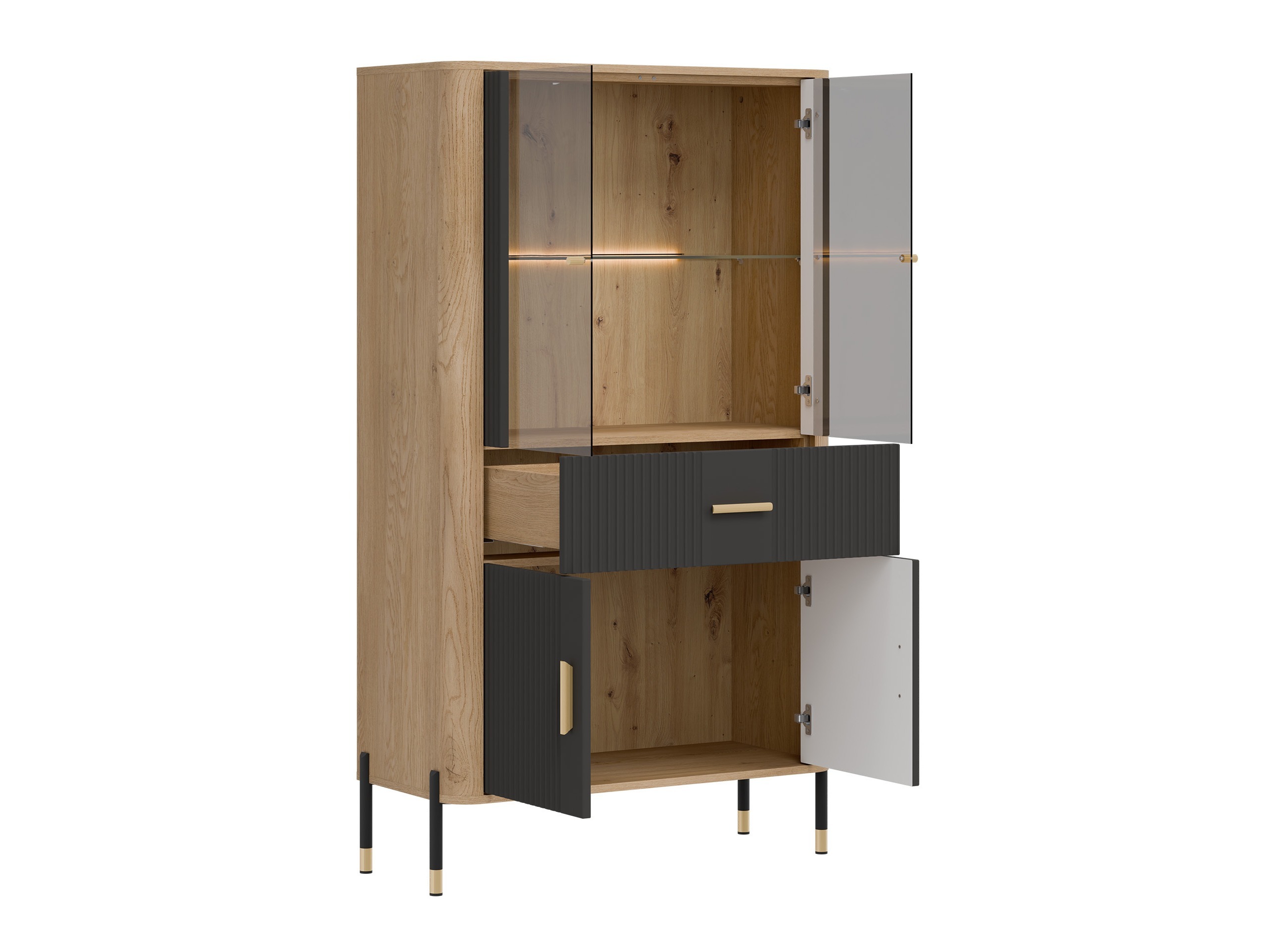 Svetainės komplektas Flosora 147 (Antracitas)