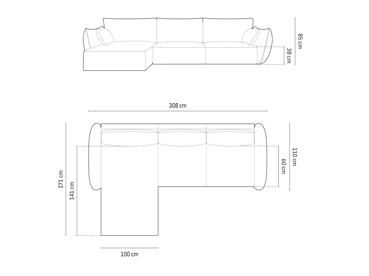 Minkštas kampas Delflou 105 (Over The Horizon 57)