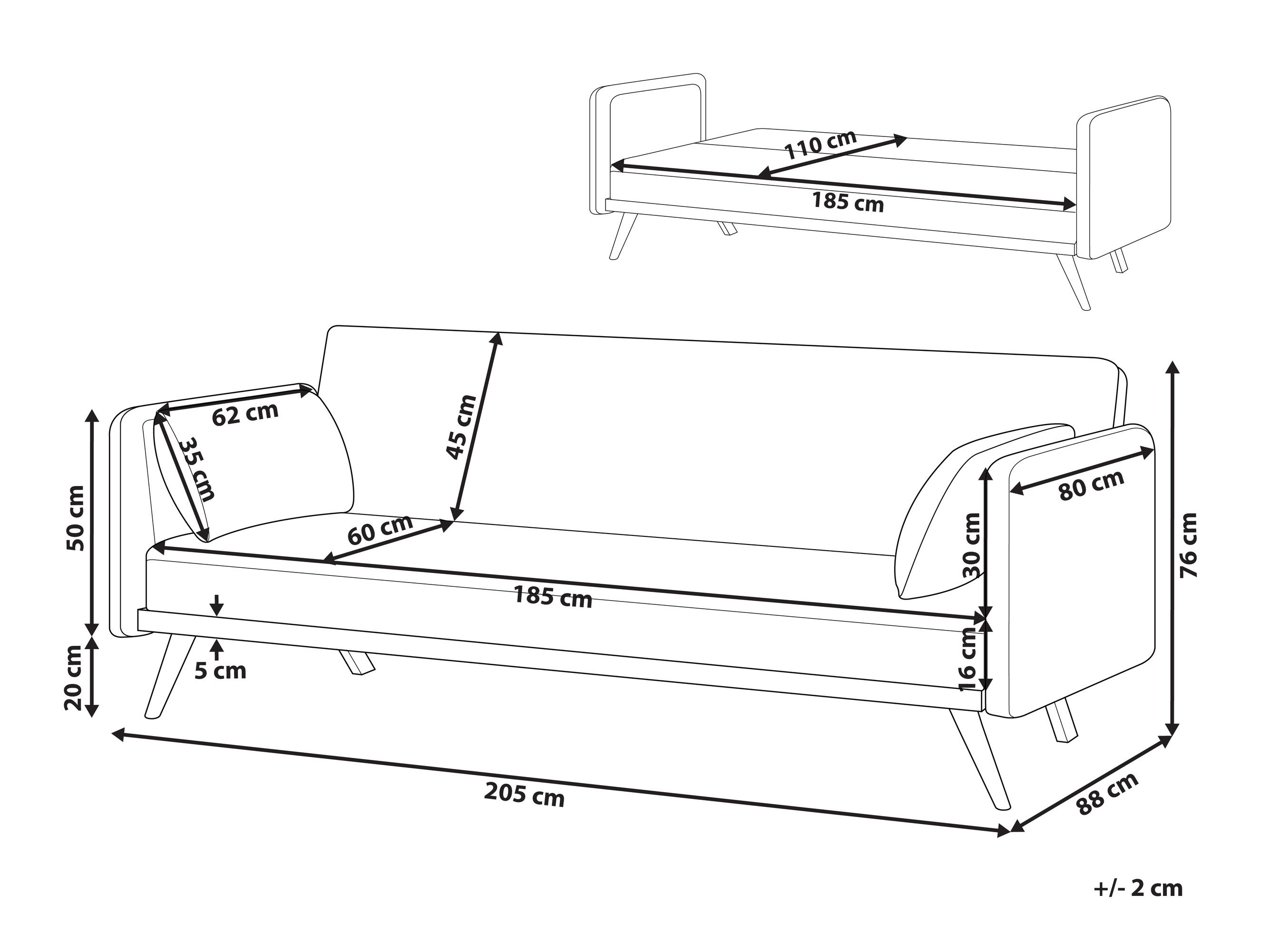 Sofa lova Berwyn 2821 (Šviesi ruda)