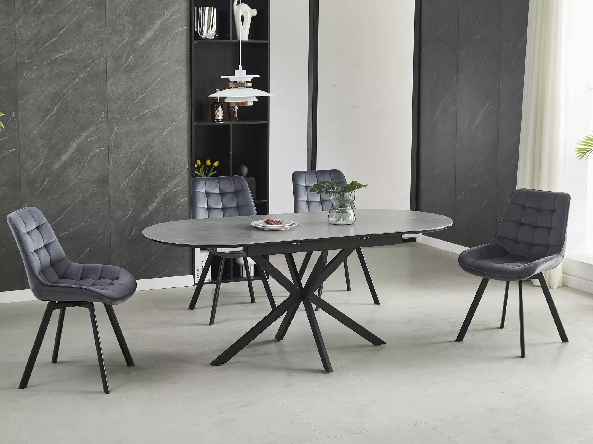 Stalas Detroit 862 (Pilkas marmuras)