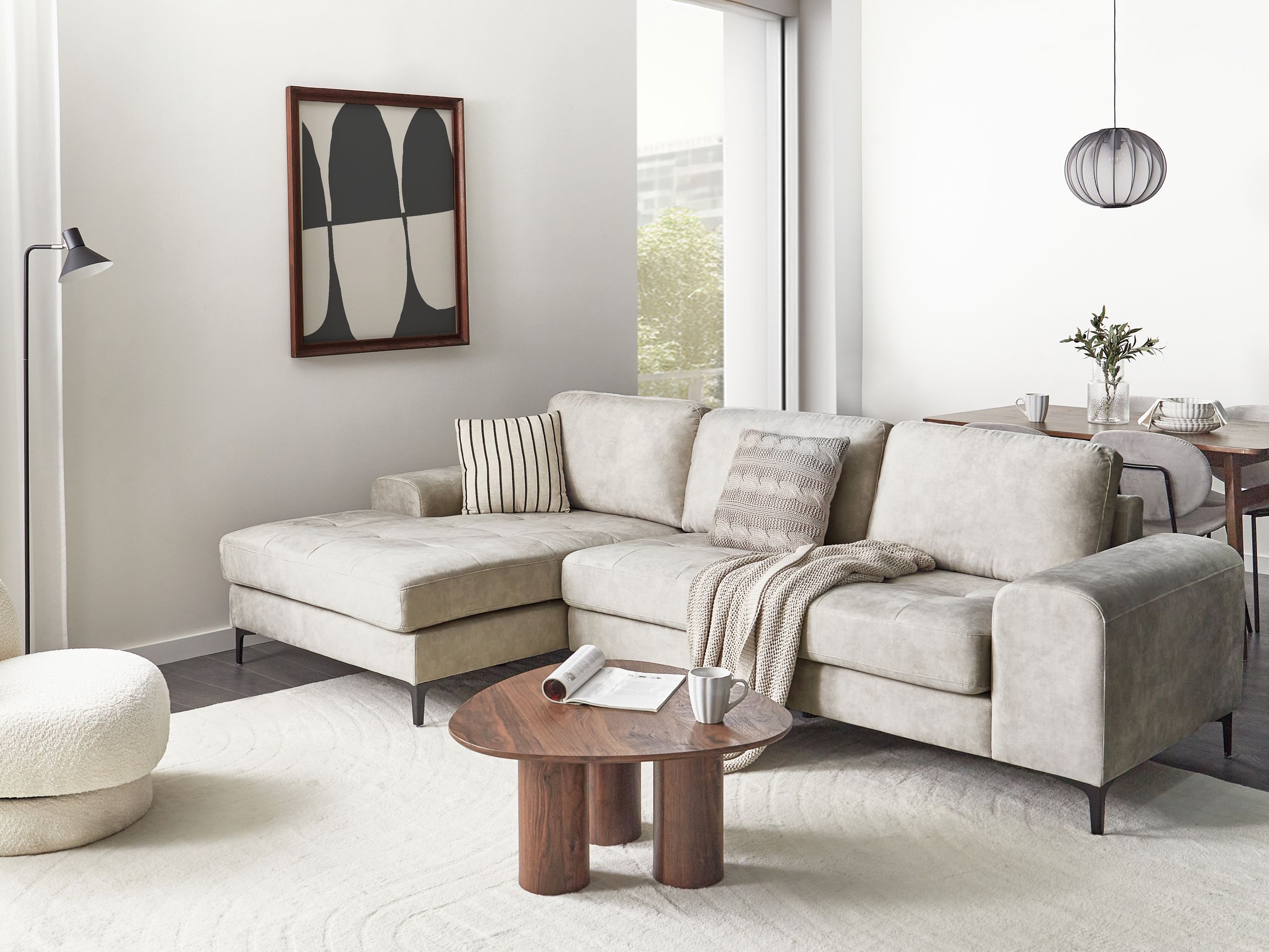 Minkštas kampas Berwyn 2825 (Šviesi smėlinė)