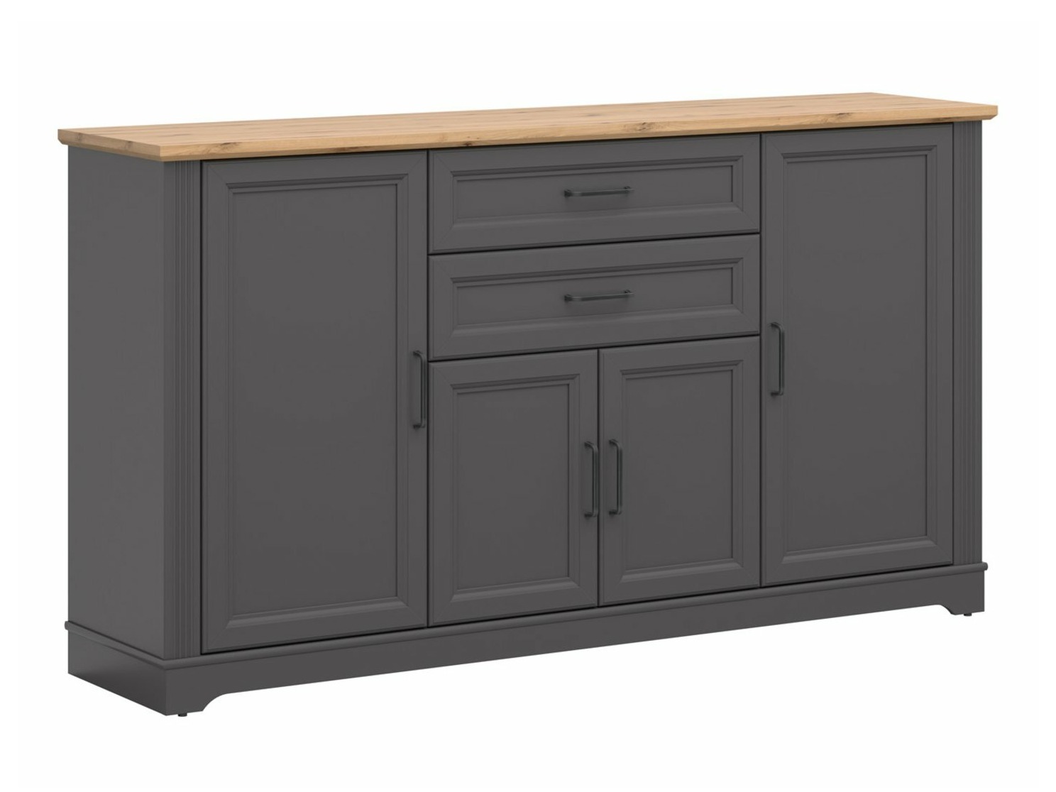 Pilkos miegamojo komodos