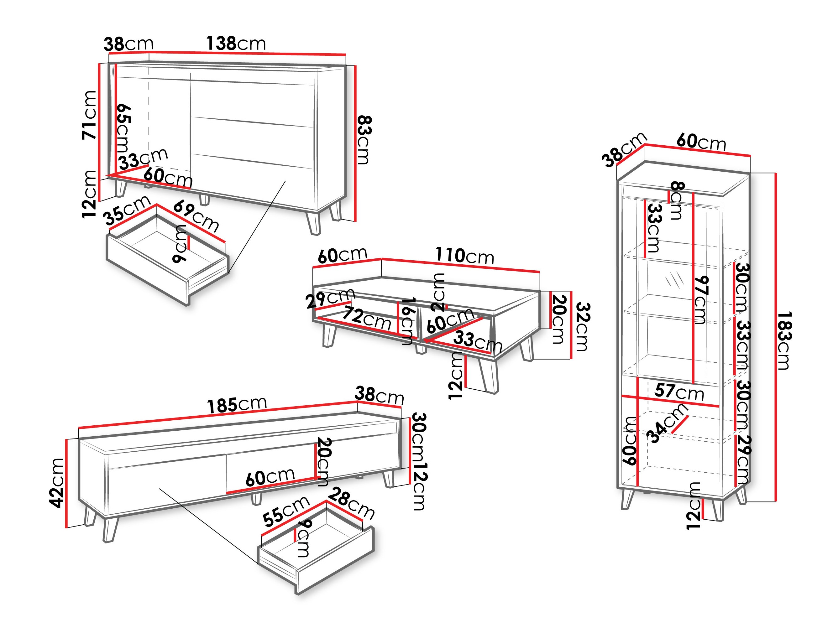 Svetainės komplektas Munus