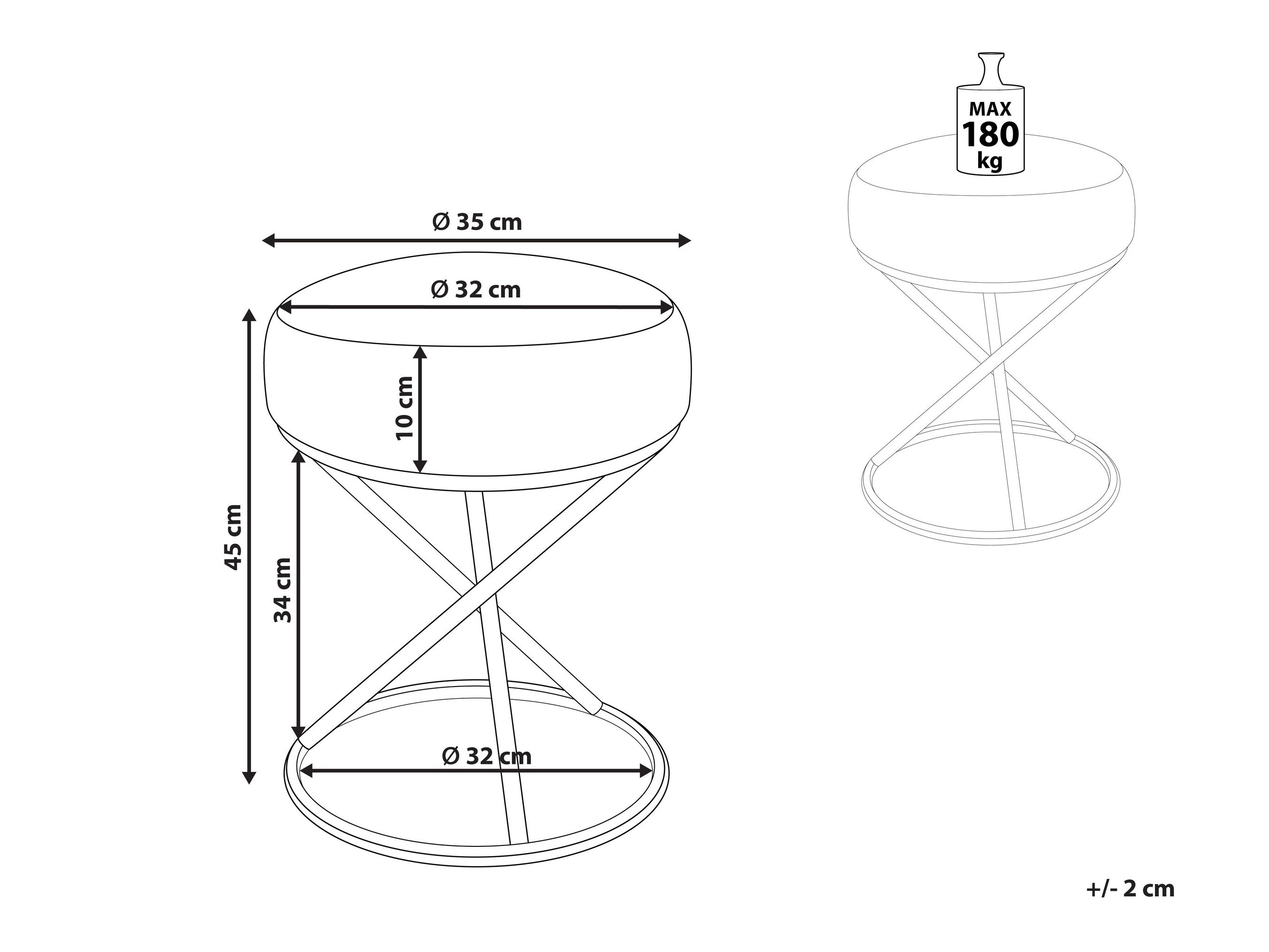 Taburetė Berwyn 2839 (Balta)