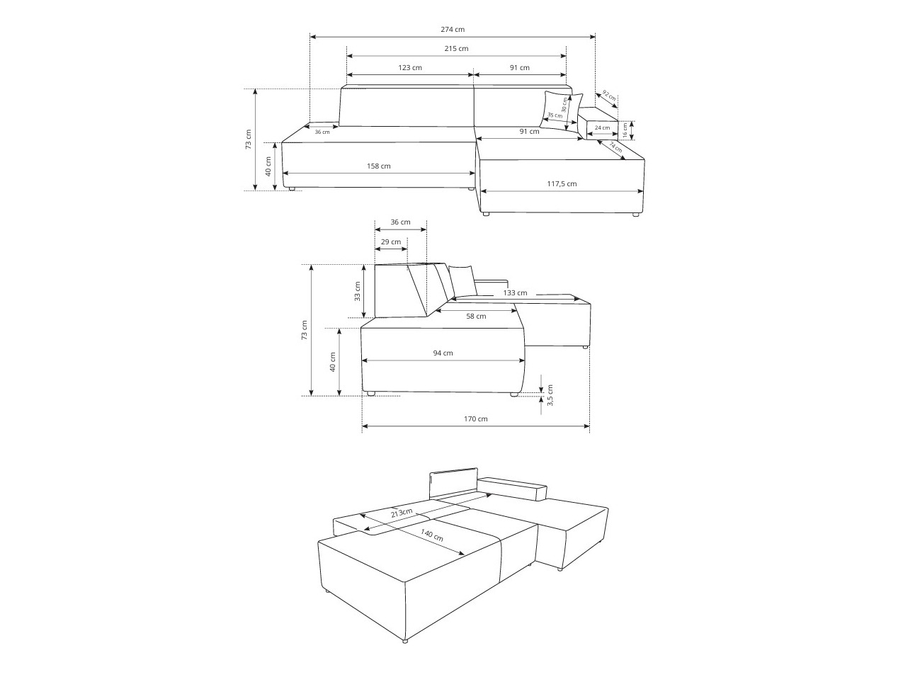 Minkštas kampas Kingston 187 (Dunbaras 45)