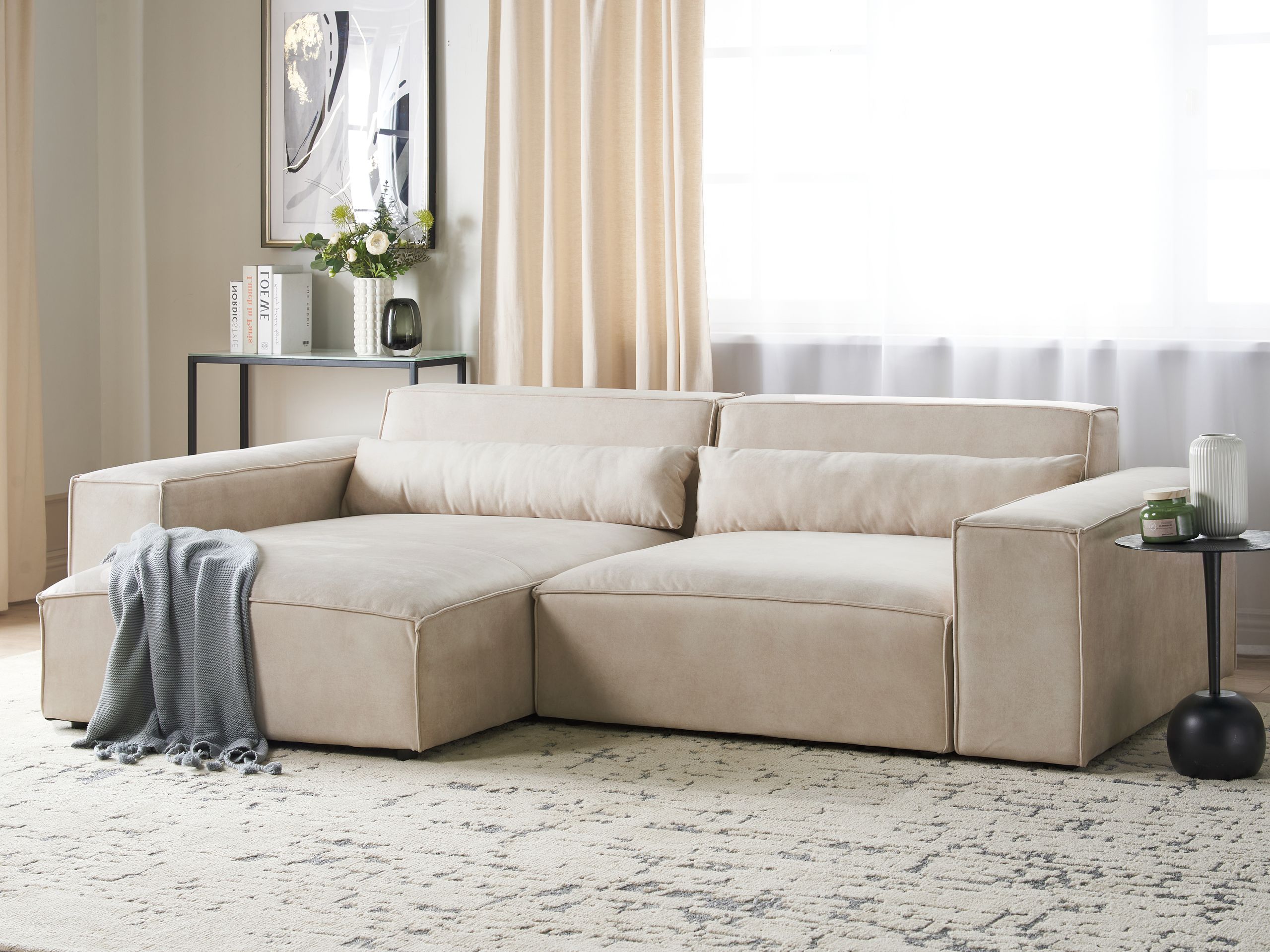 Modulinis minkštas kampas Tivsora 100 (Šviesi smėlinė)