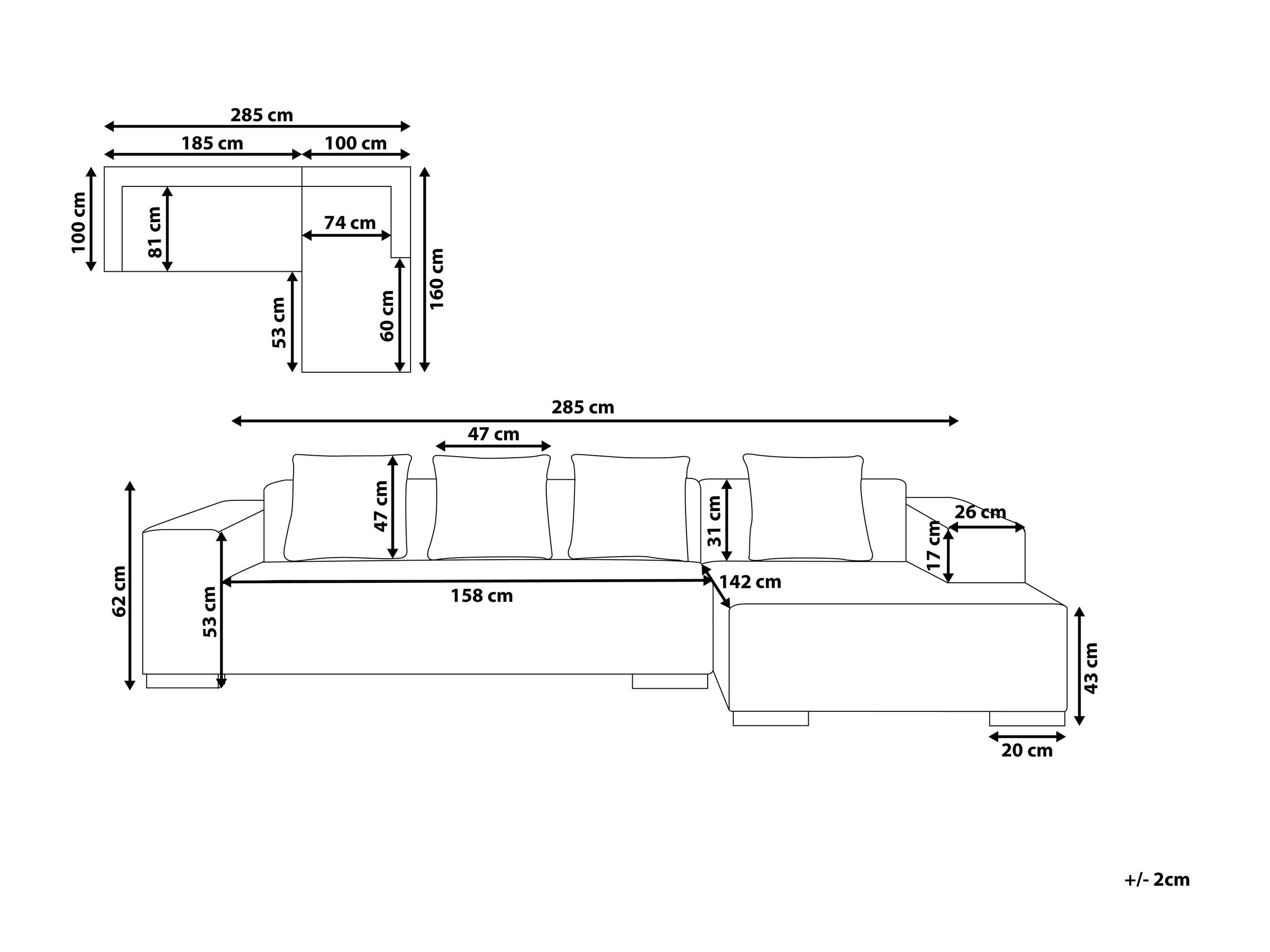 Minkštas kampas Berwyn 1396 (Ecru balta)