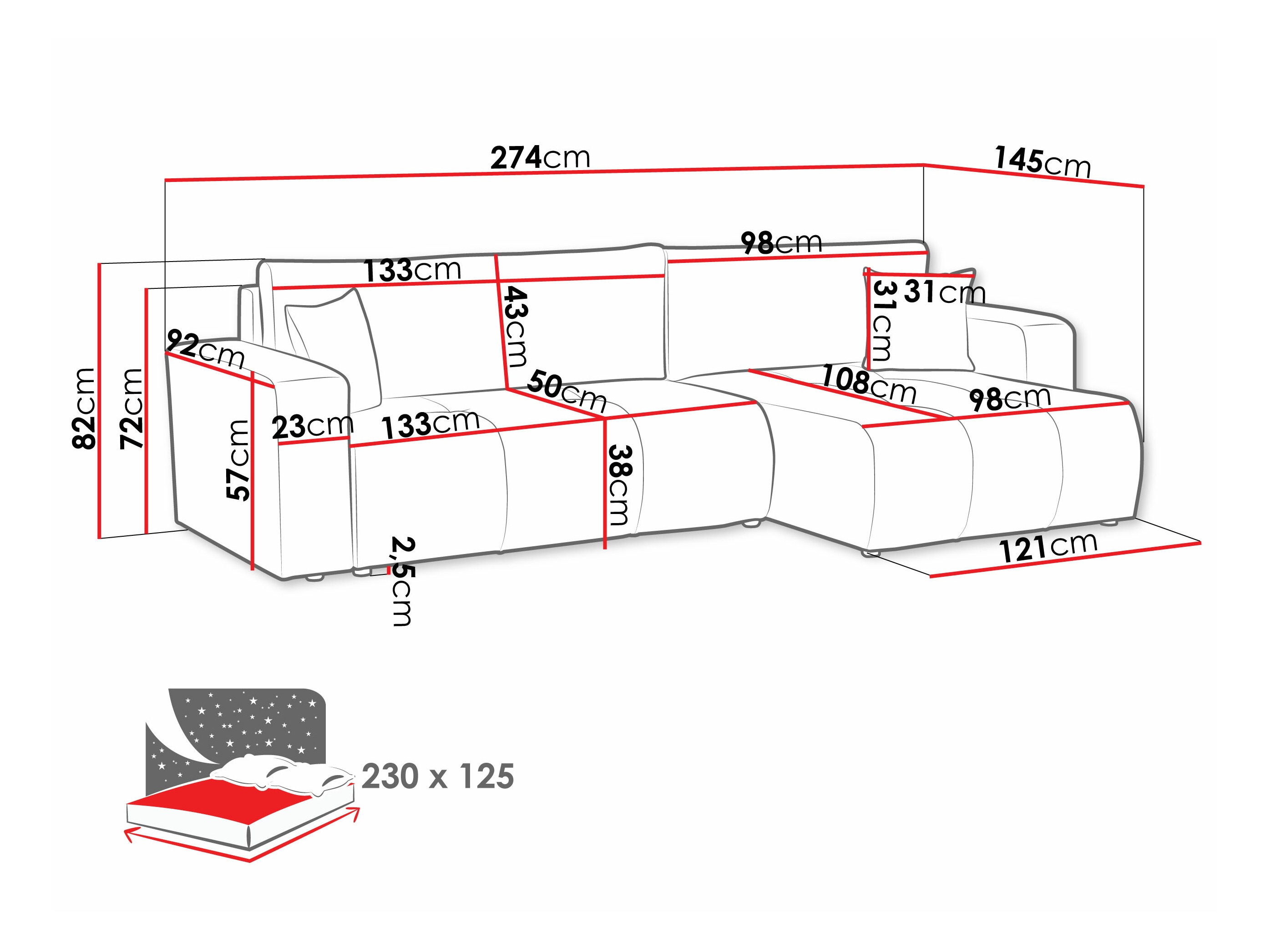 Minkštas kampas Comfivo 425 (Velo 626)