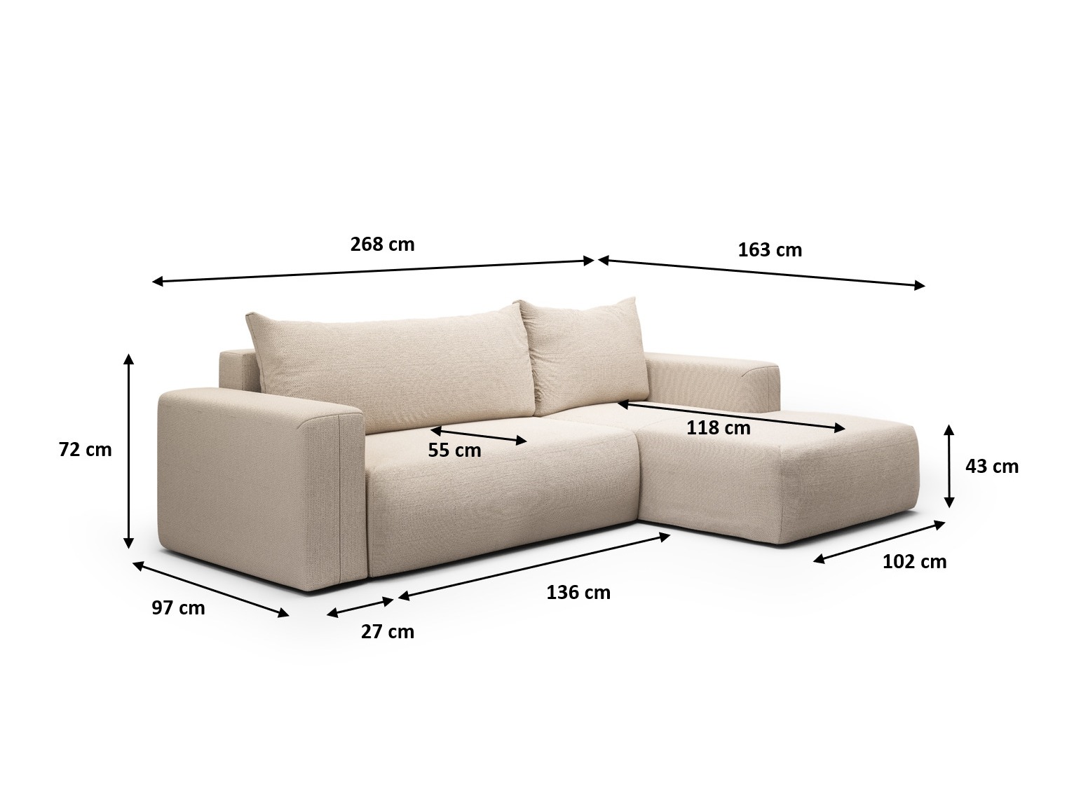 Minkštas kampas Lirdomo 100 (Aragon 39)