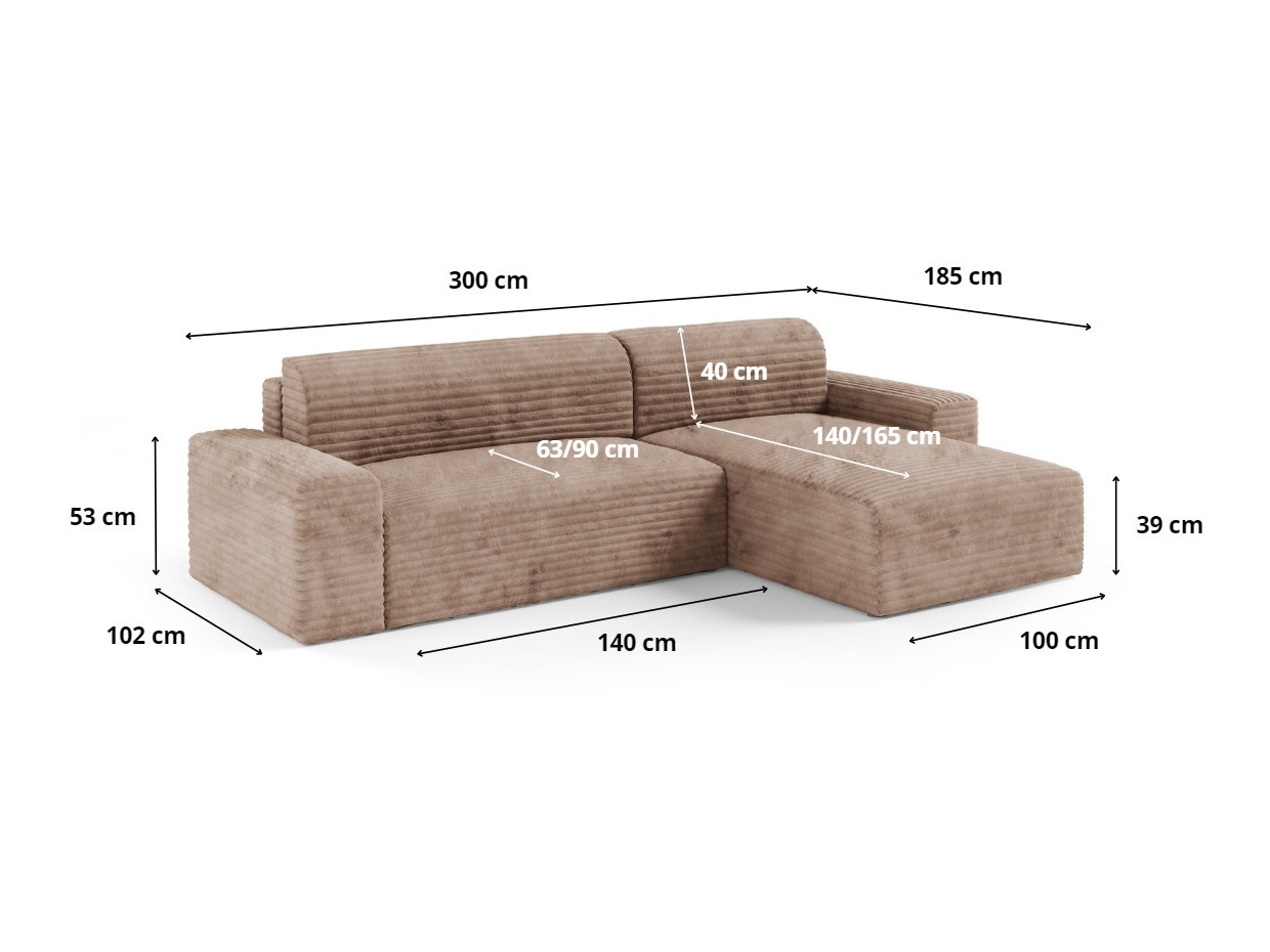 Minkštas kampas Franklin 140 (Tilia 90)