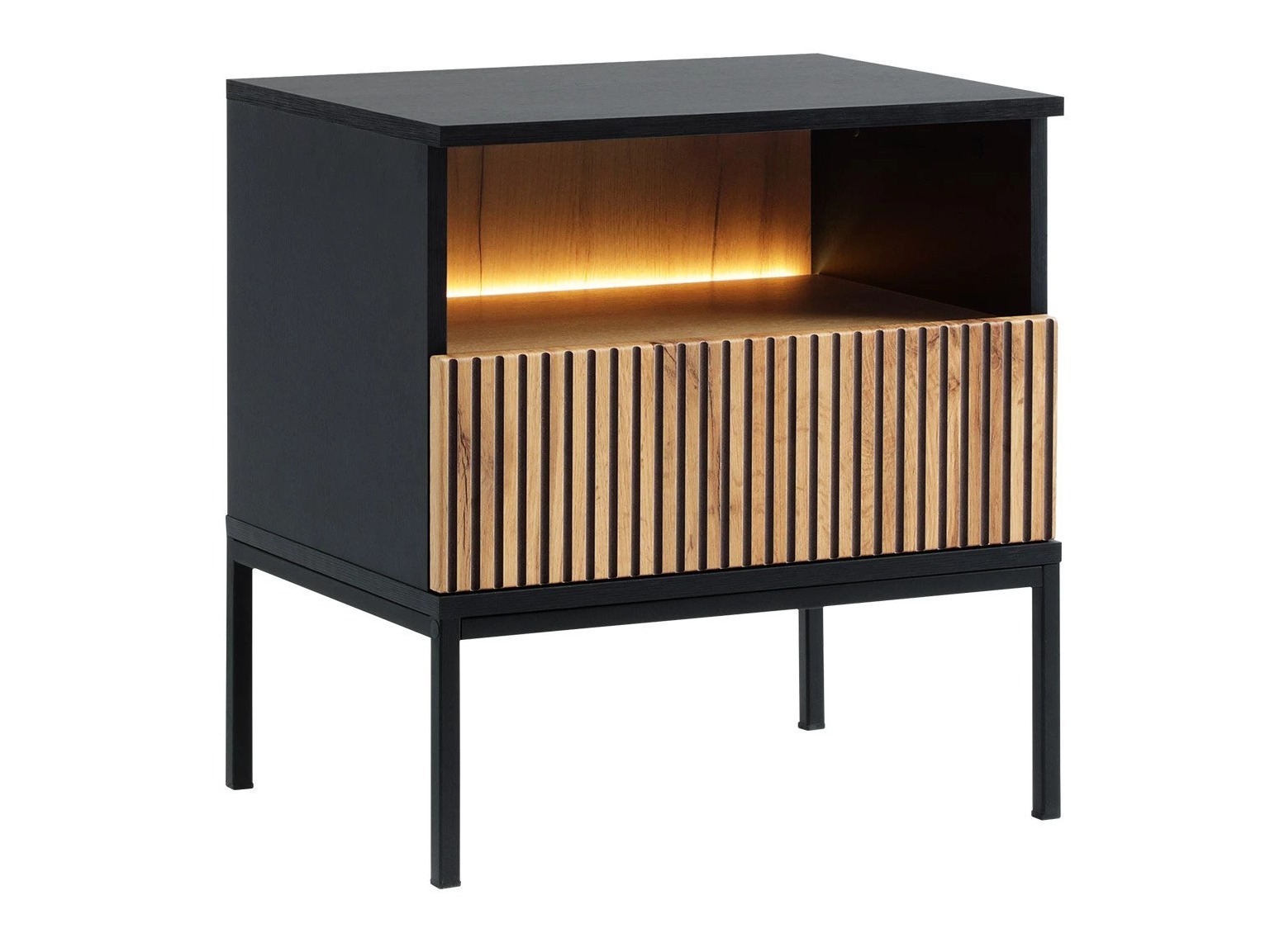 Naktinis staliukas Soferi 110 (Juoda + Votan ąžuolas)