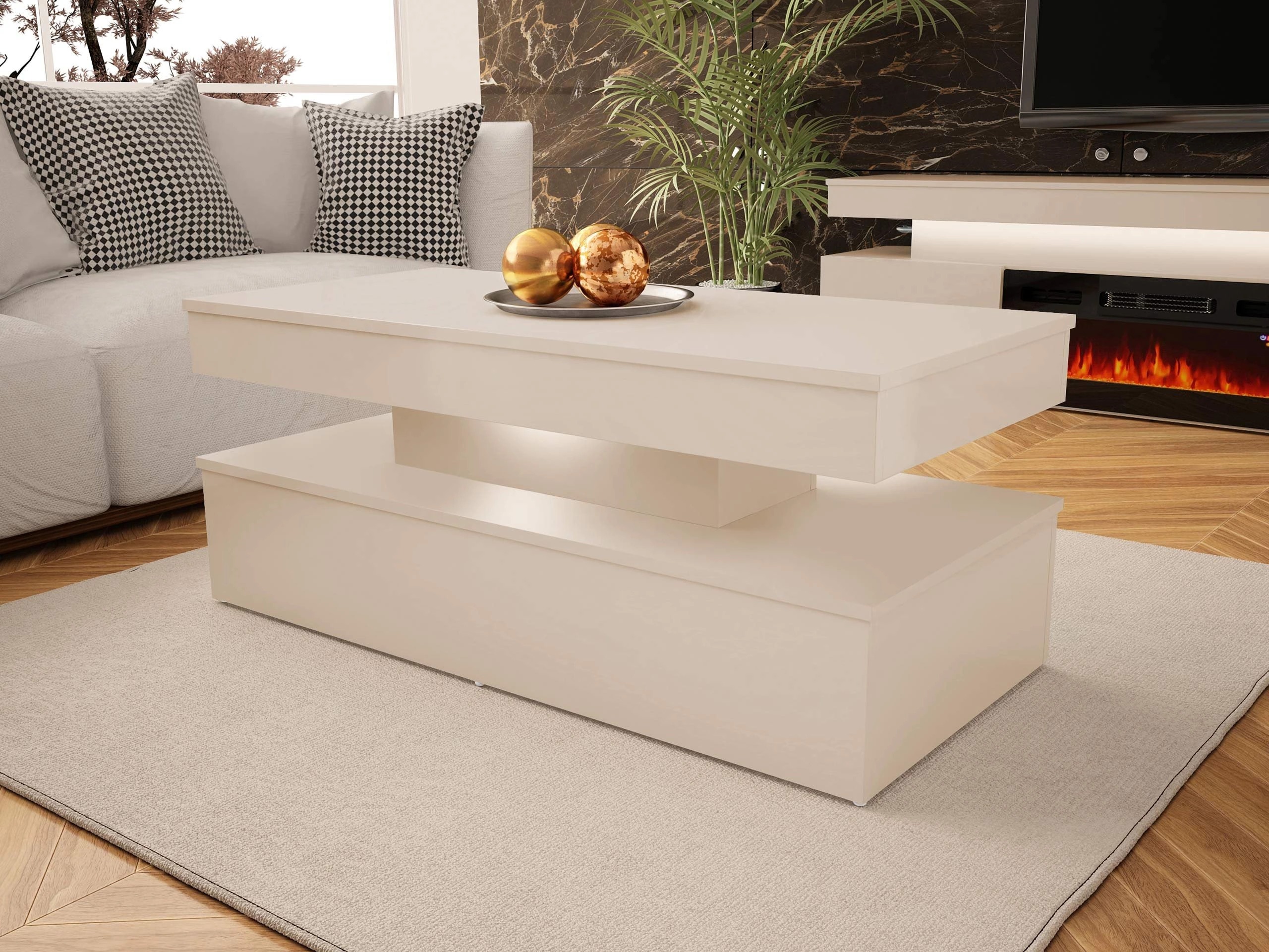 Žurnalinis staliukas Monfero (Šviesi ruda)