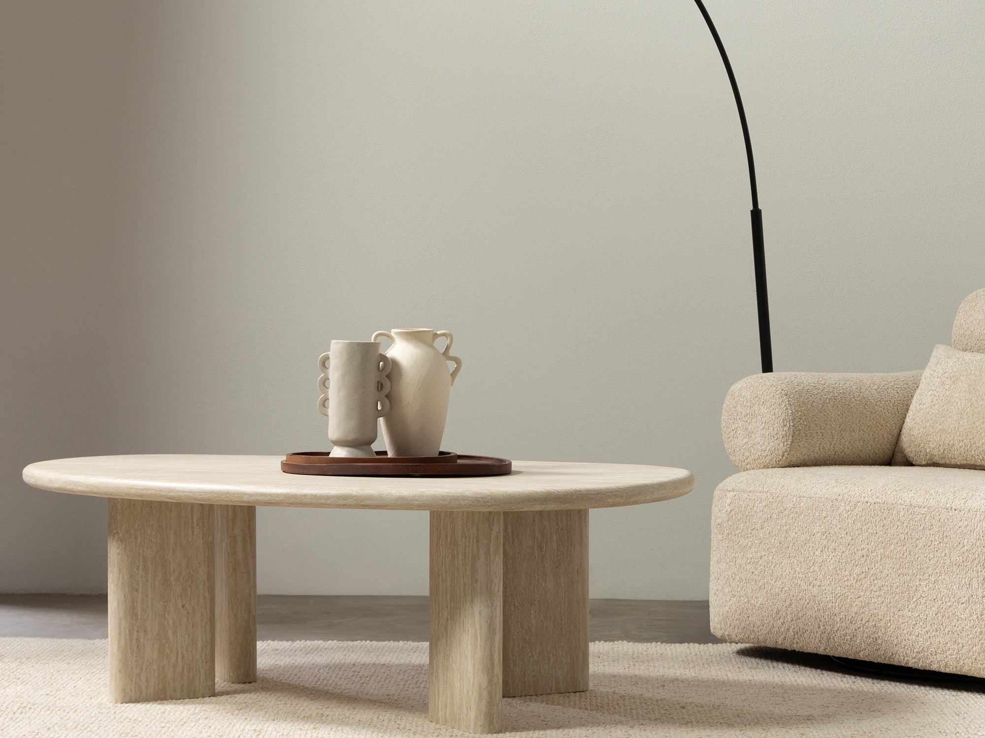 Žurnalinis staliukas Burleson 476 (Šviesi Travertine)