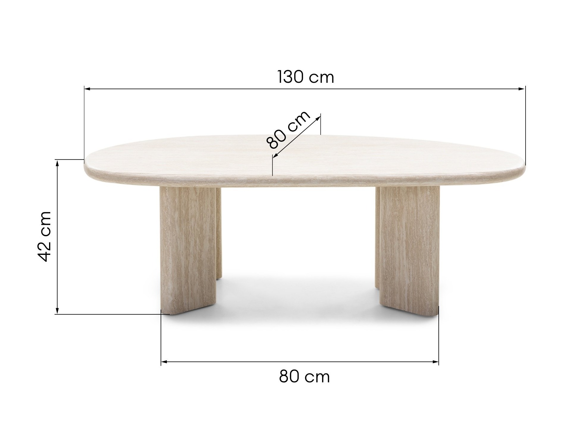 Žurnalinis staliukas Burleson 476 (Šviesi Travertine)