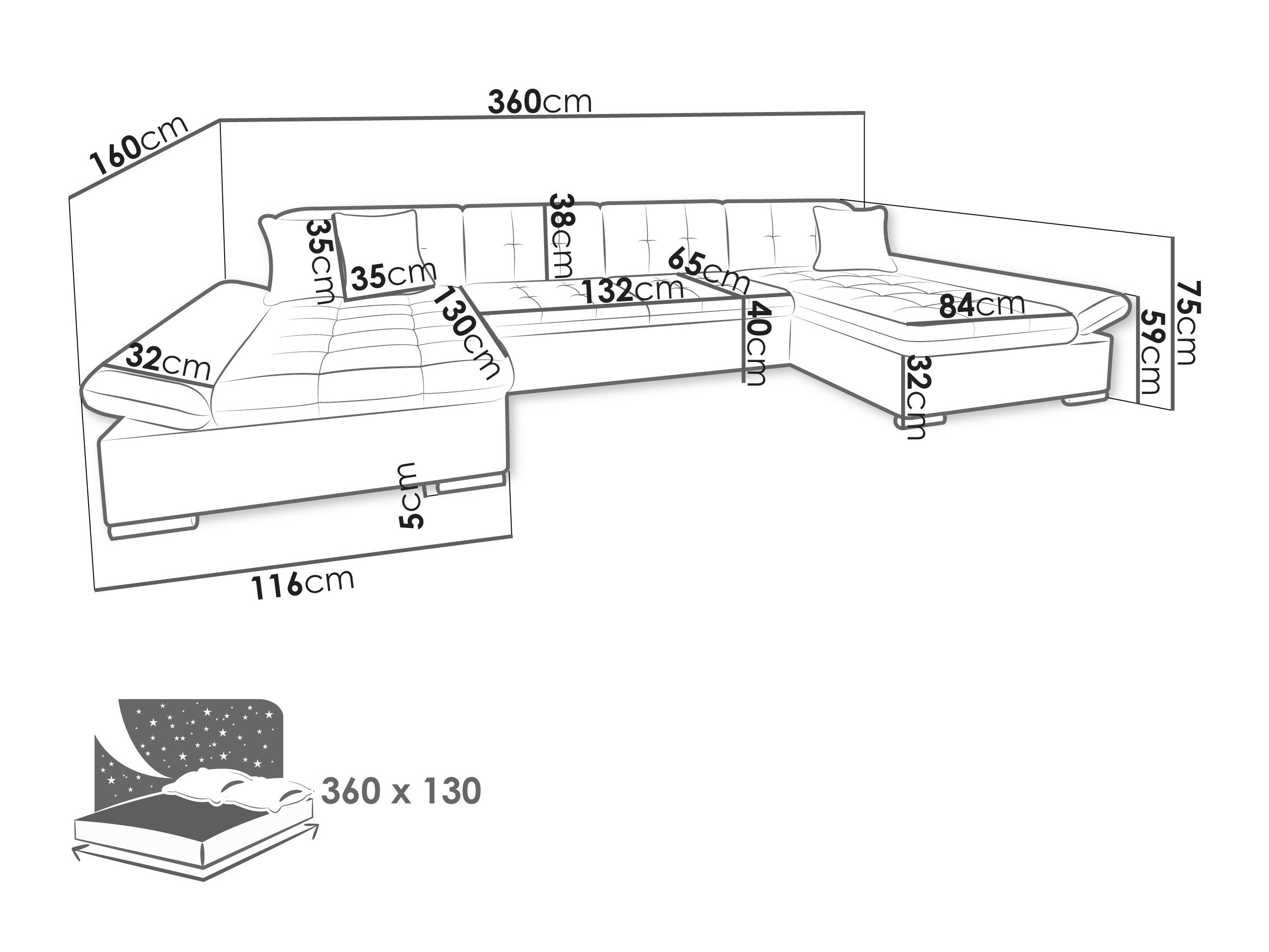Minkštas kampas Comfivo Ficus (Poso 100)