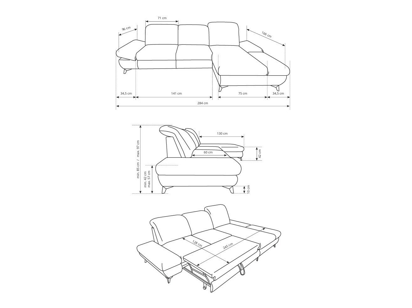 Minkštas kampas Kingston 190 (Loft 01)