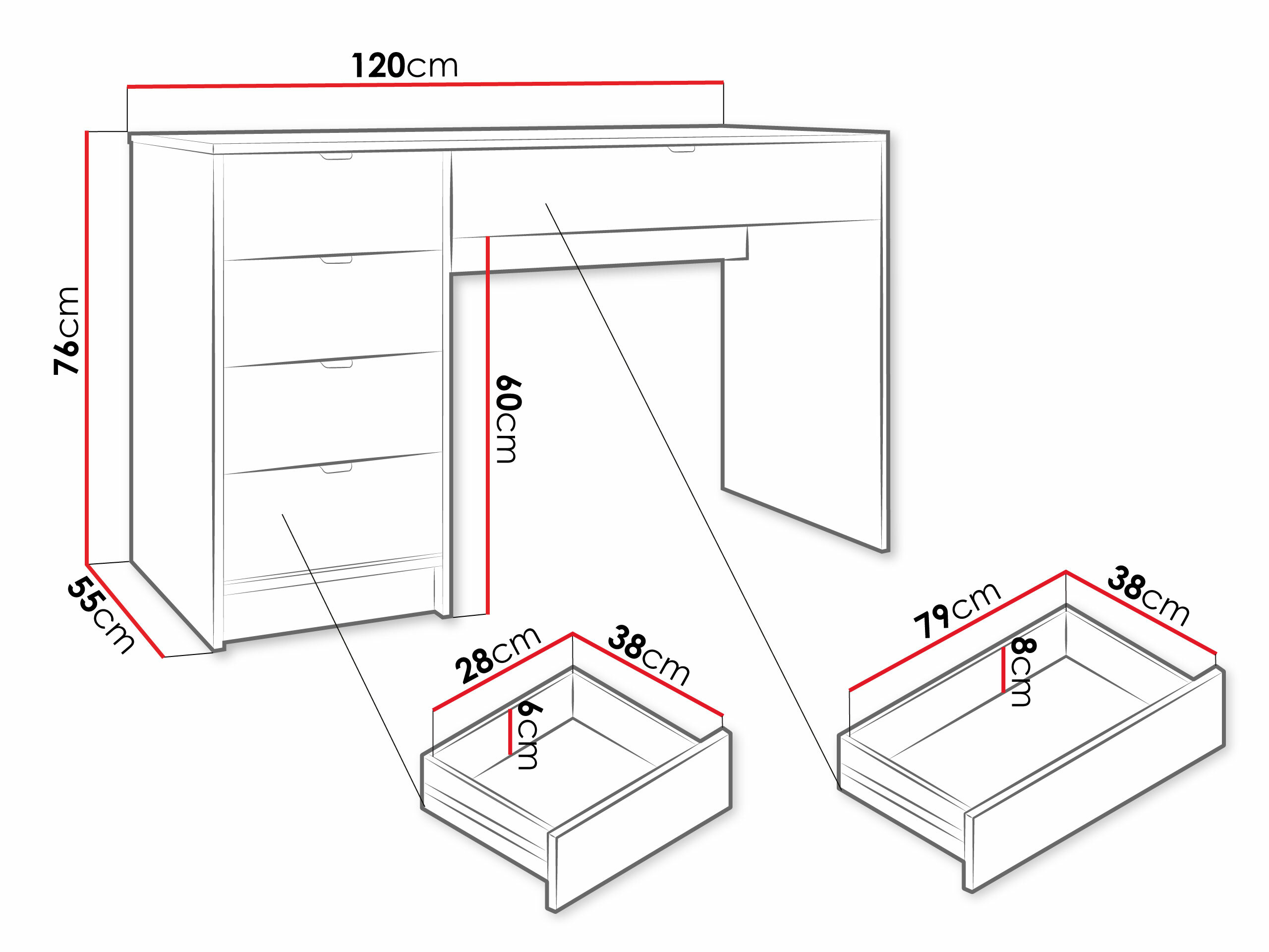 Darbo stalas Comfivo Papilio (Balta)