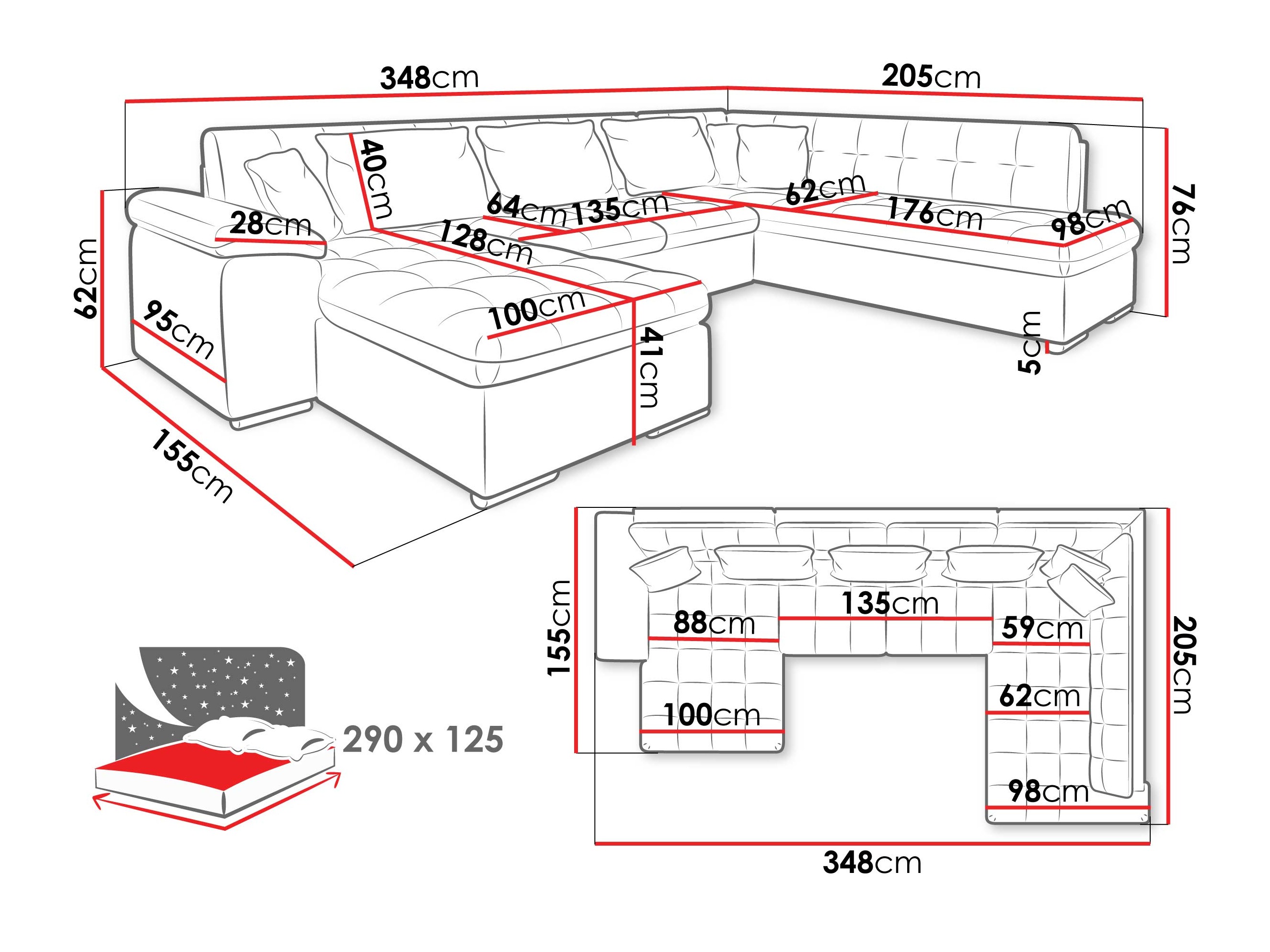 Minkštas kampas Comfivo 180 (Manza 22)
