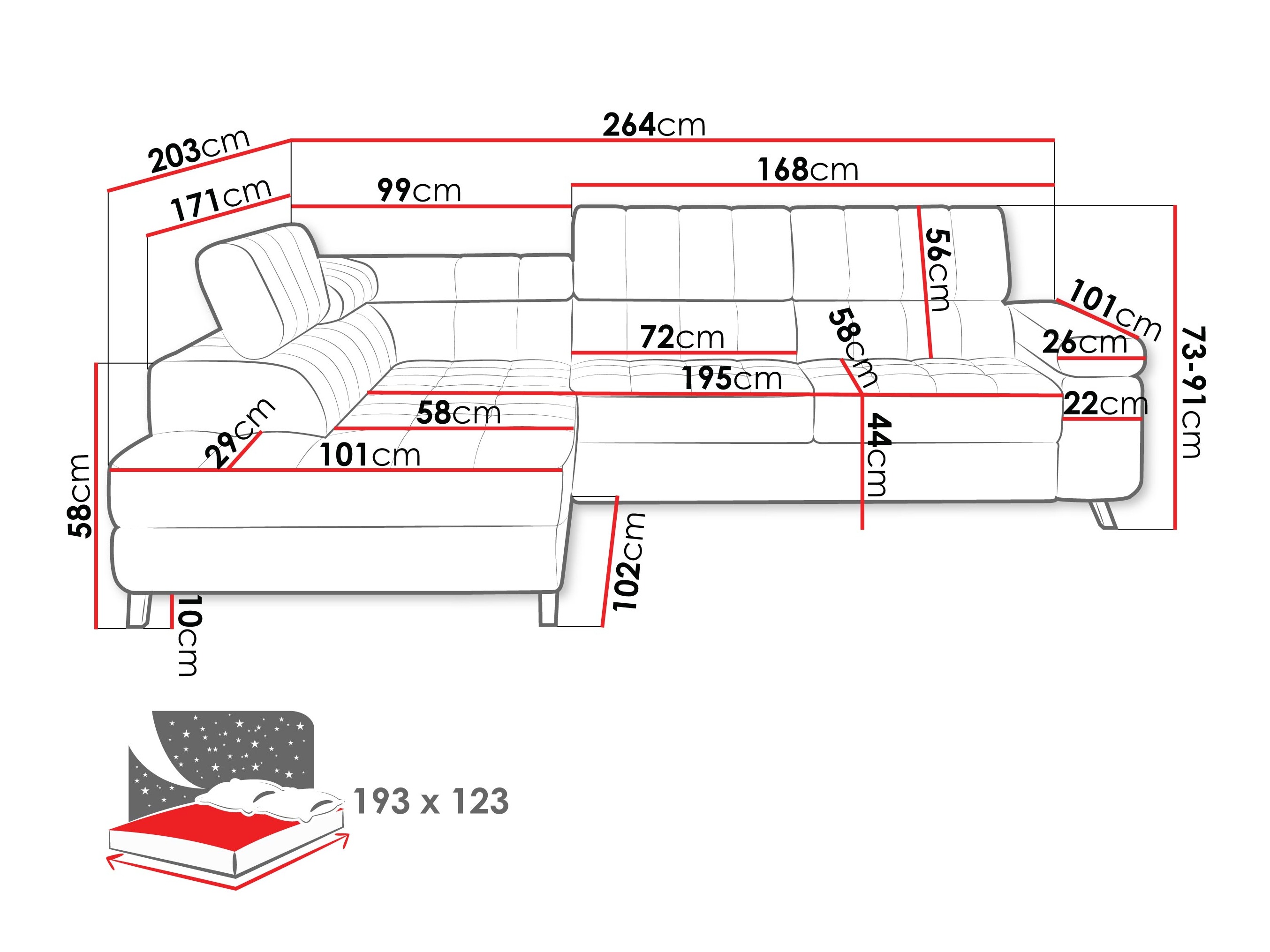Minkštas kampas Comfivo 207 (Manza 22)