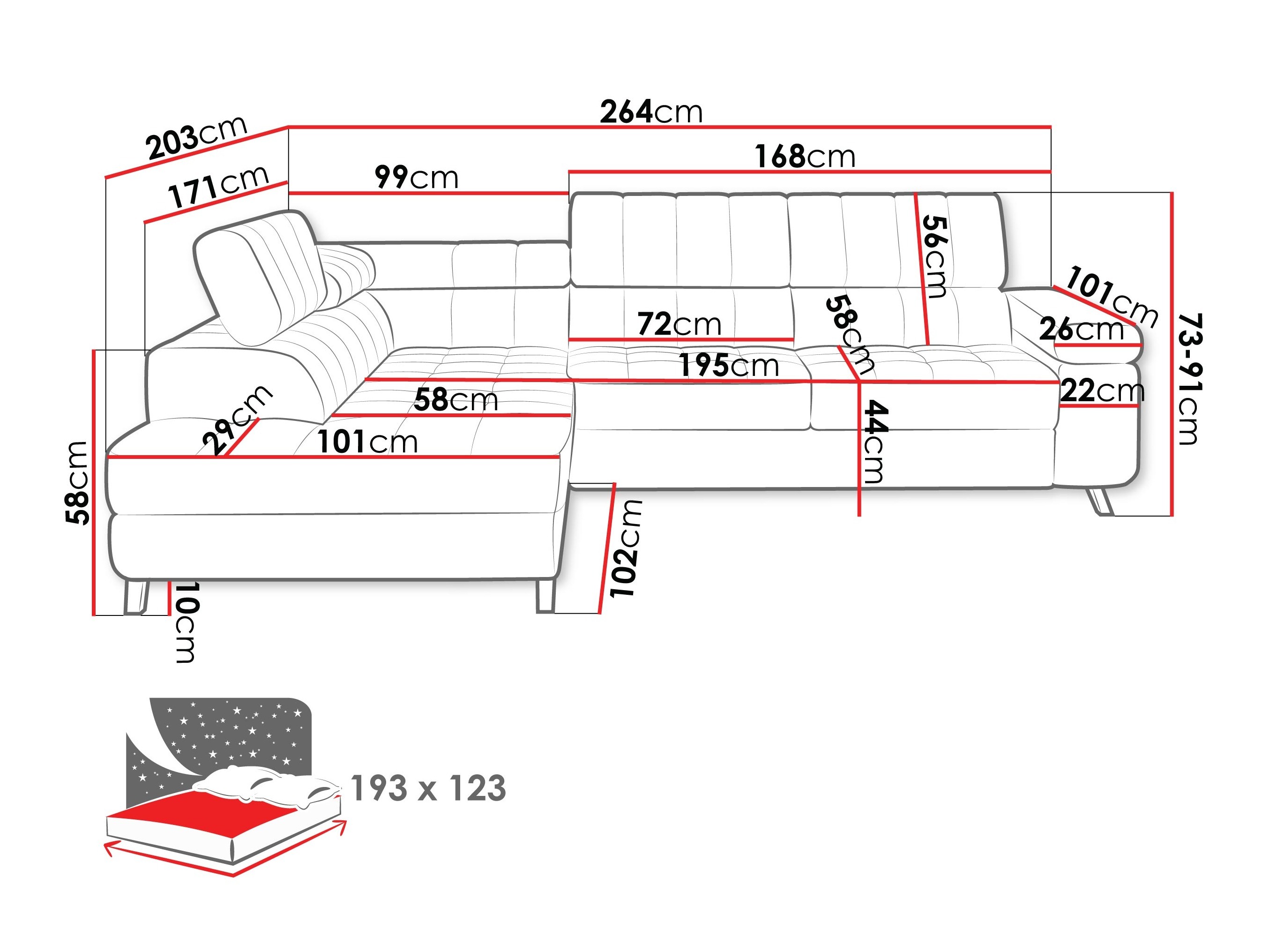 Minkštas kampas Comfivo 207 (Zoya 04)