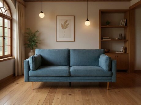 Sofa Dallas 101 (Tamsi mėlyna + Auksinė)