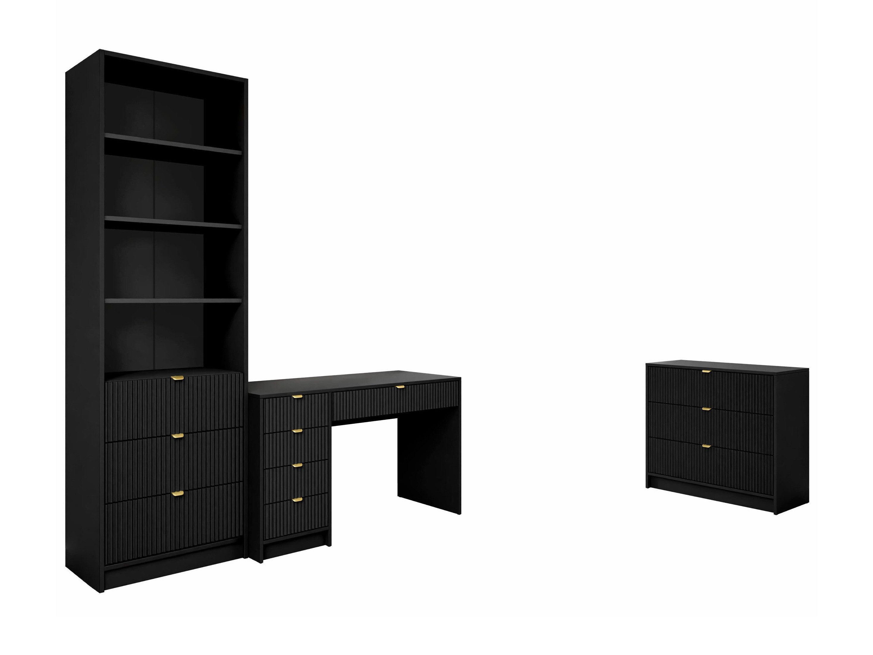 Namų biuro komplektas Comfivo Larmire 120 (Juoda)