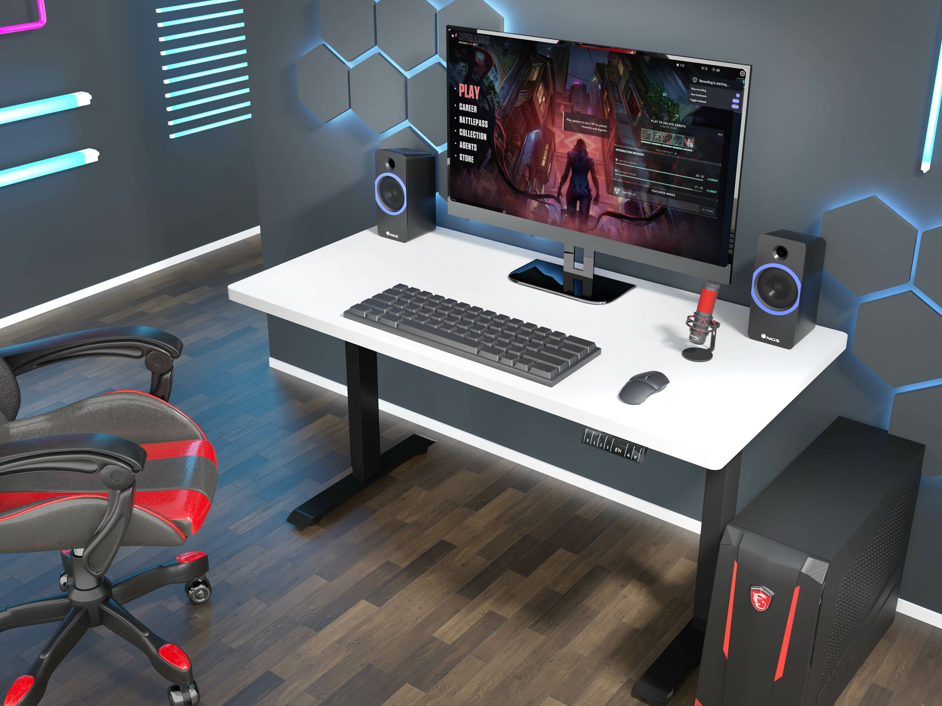 Reguliuojamo aukščio darbo stalas Buffalo 184 (Juoda)