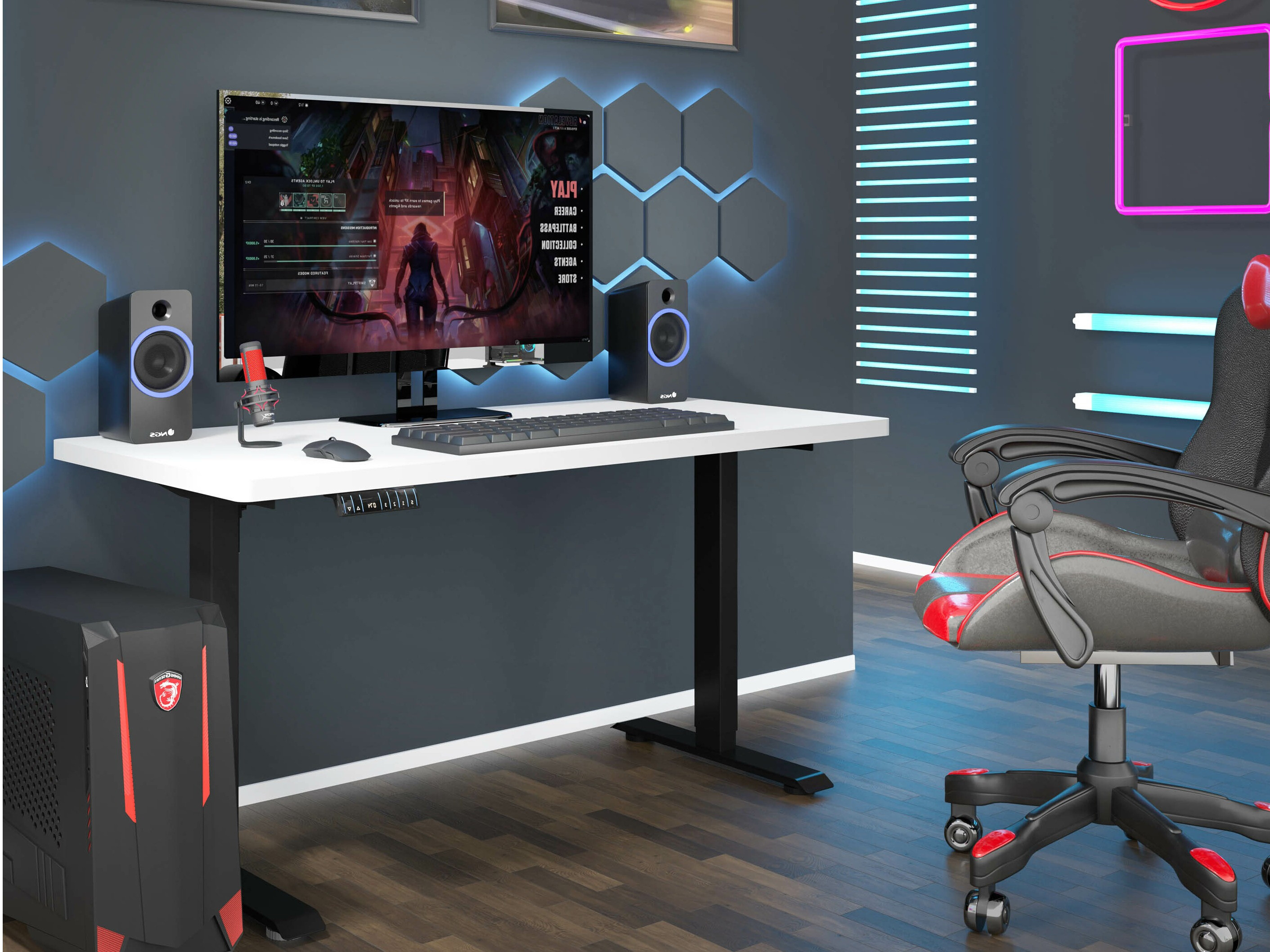 Reguliuojamo aukščio darbo stalas Buffalo 184 (Juoda)