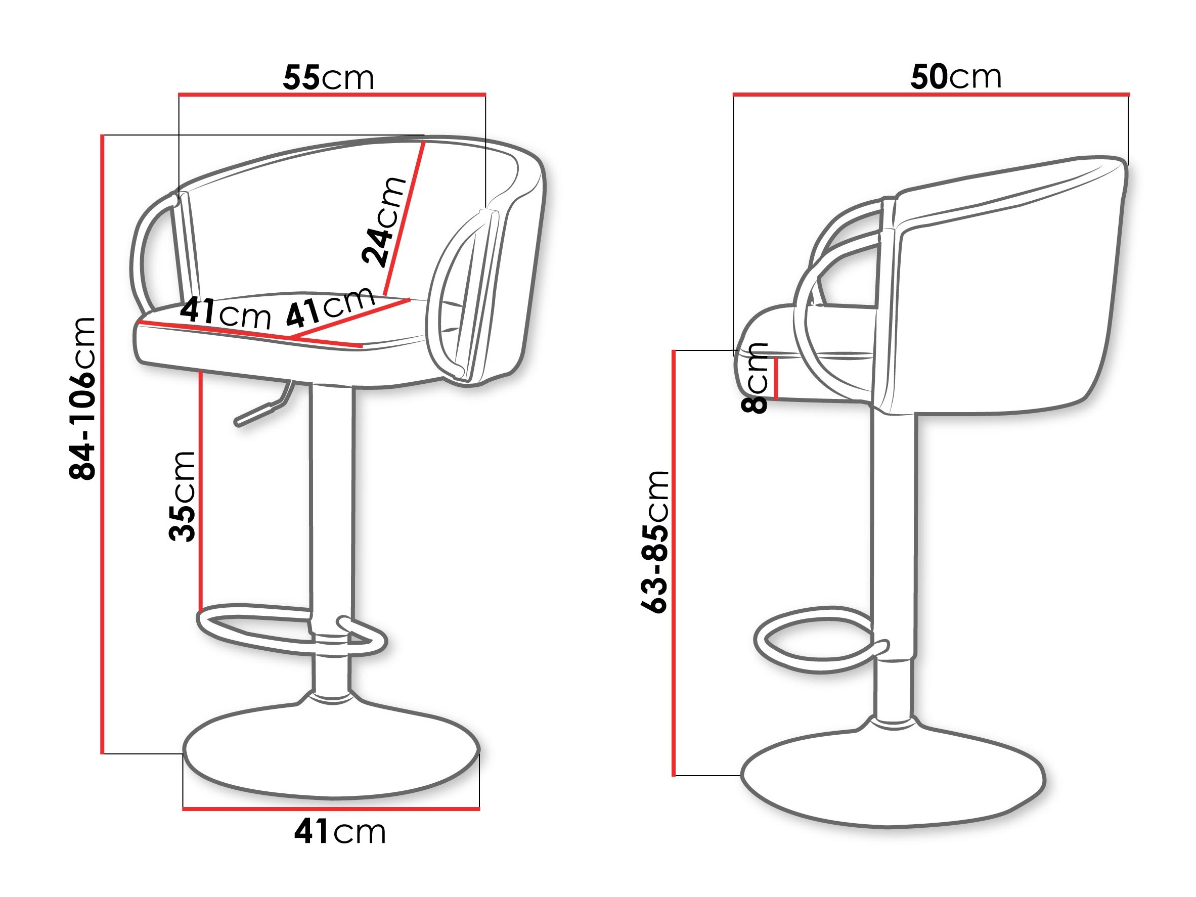Baro kėdė Comfivo Hilaritas V (Pilka)