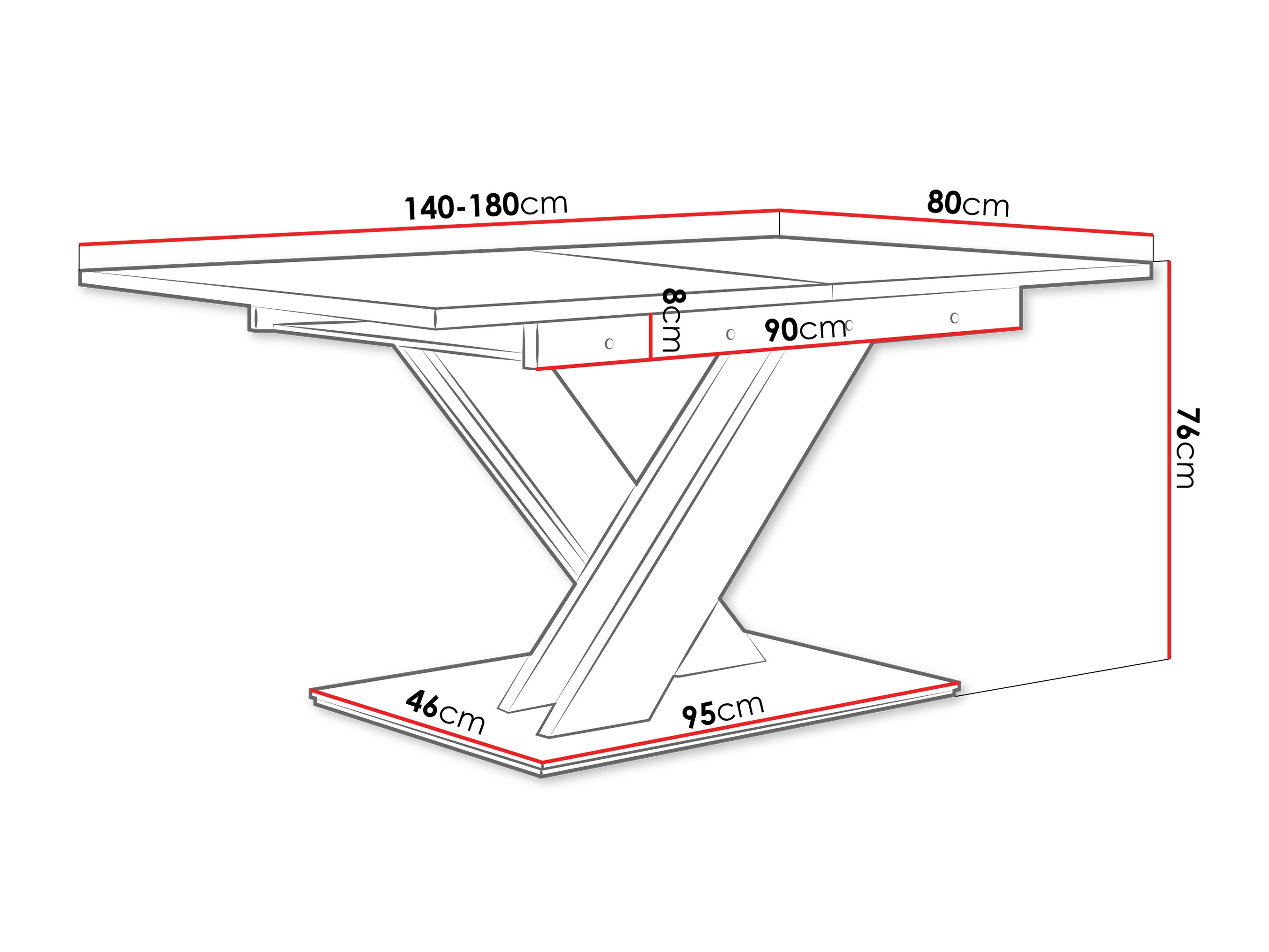 Stalas Goodyear 103 (Juodas marmuras + Juoda)