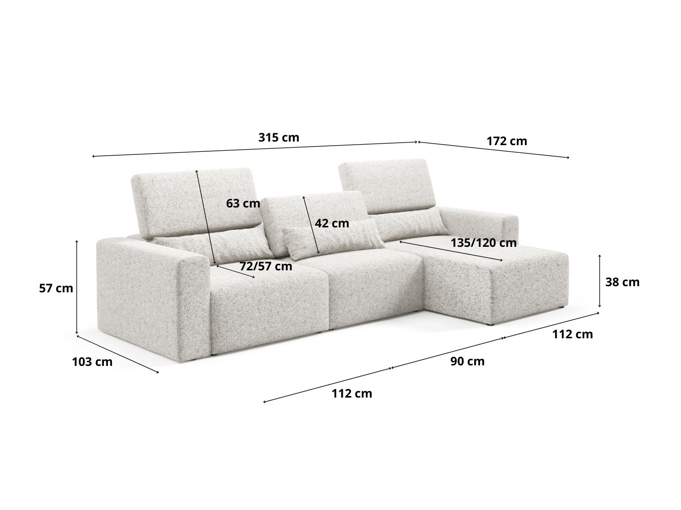 Modulinis minkštas kampas Virorle 100 (Puente 80)