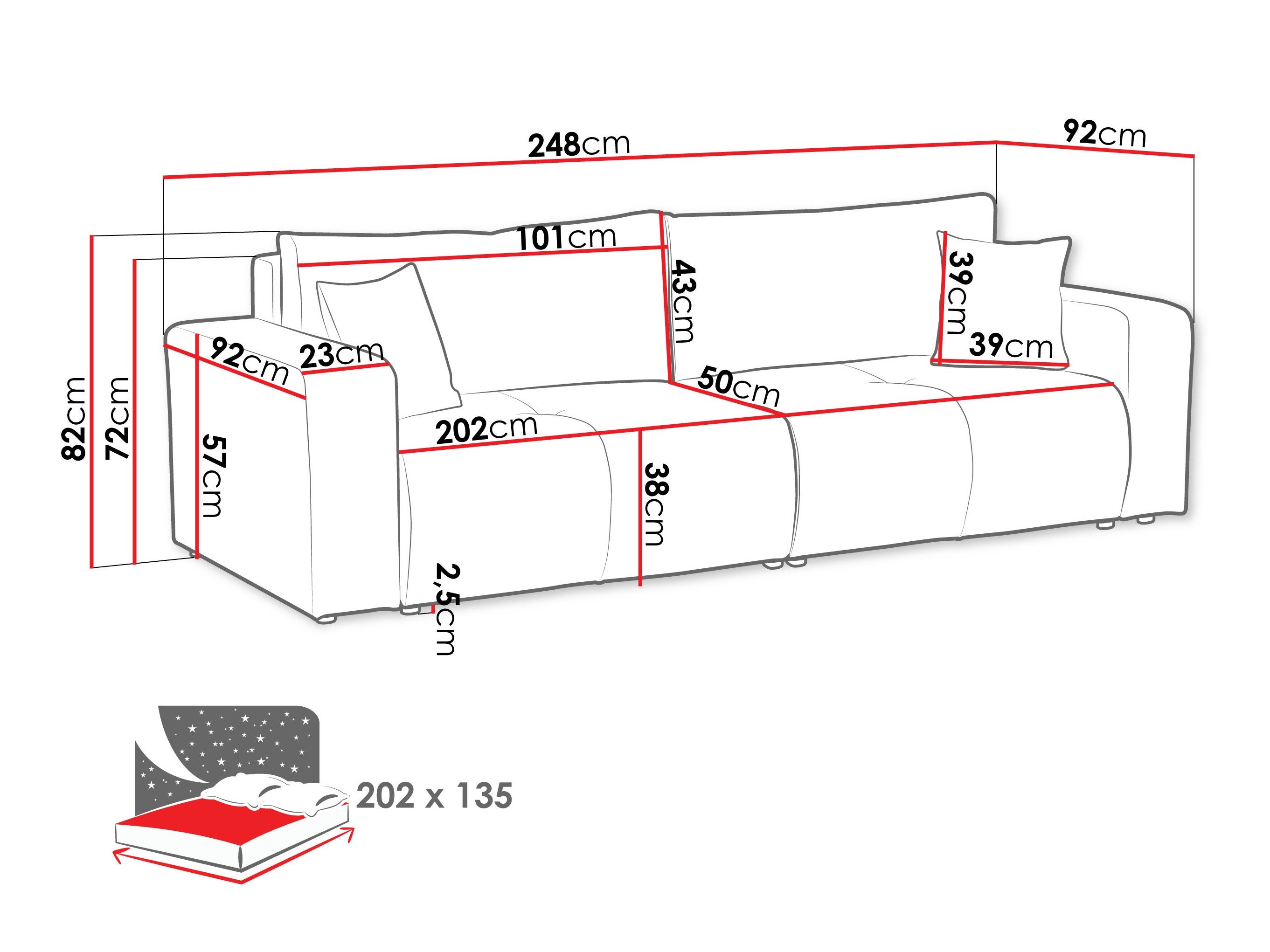 Sofa lova Comfivo Laurus (Coral 15)