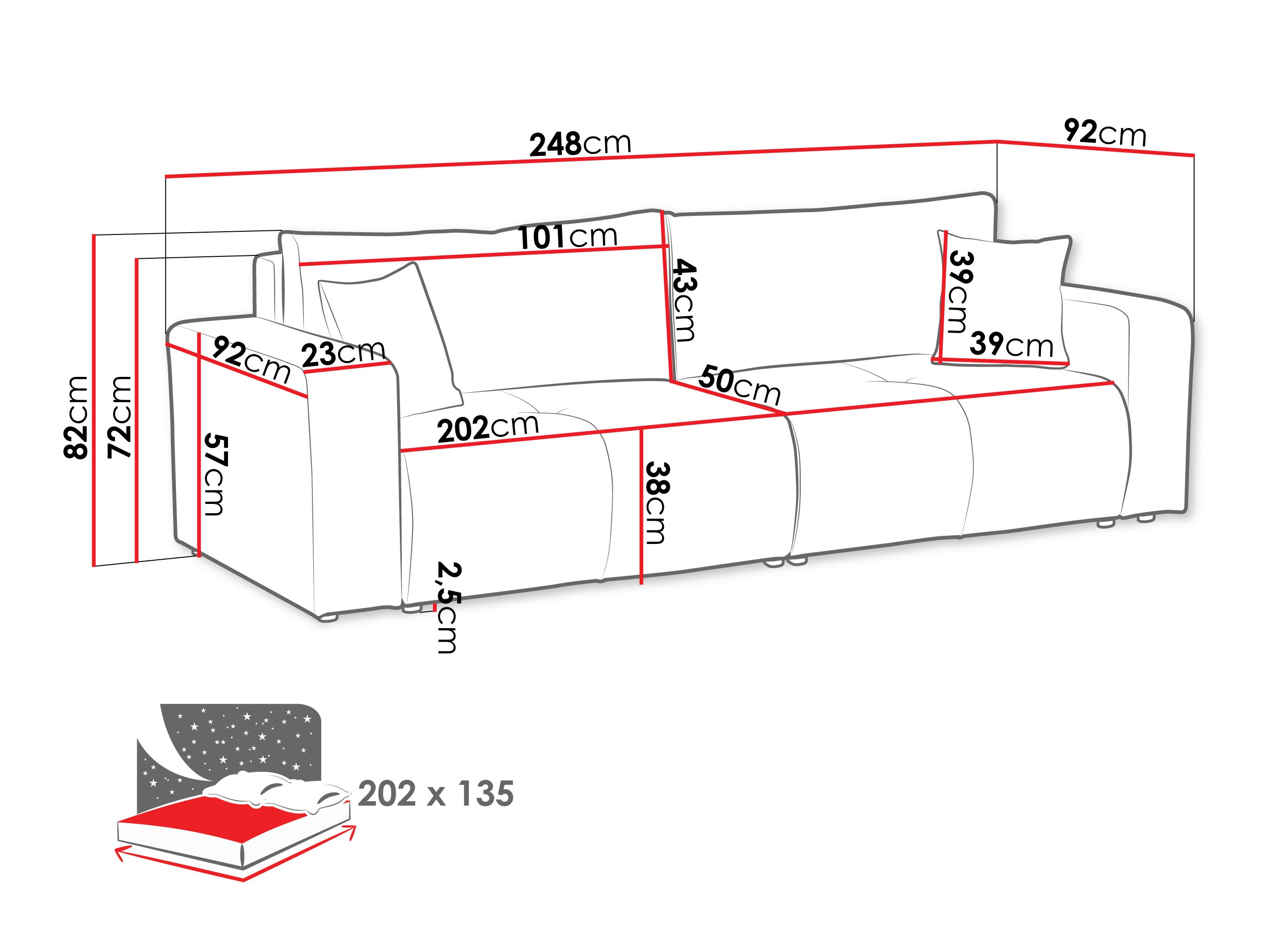 Sofa lova Comfivo Laurus (Coral 45)