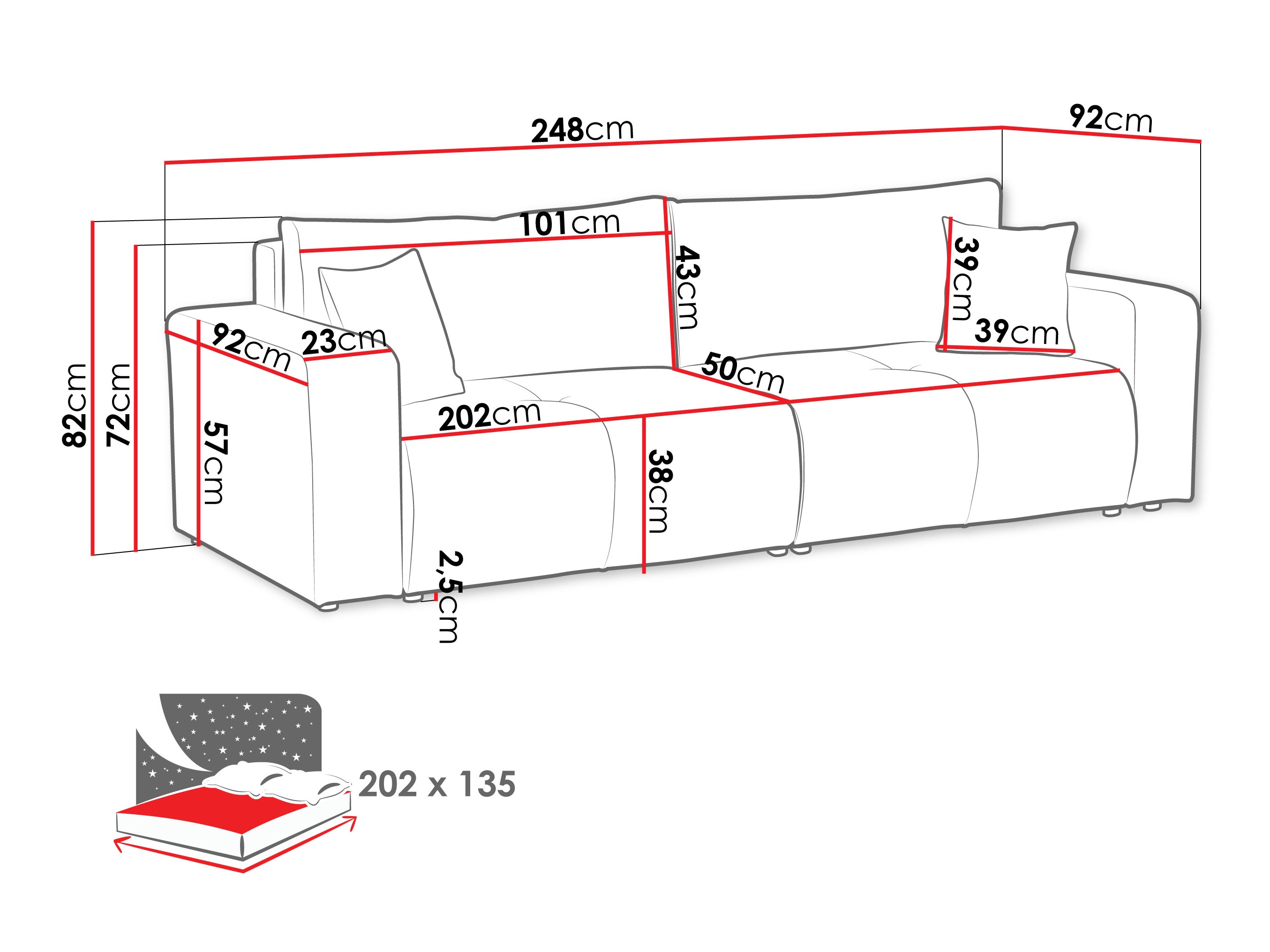 Sofa lova Comfivo Laurus (Coral 75)