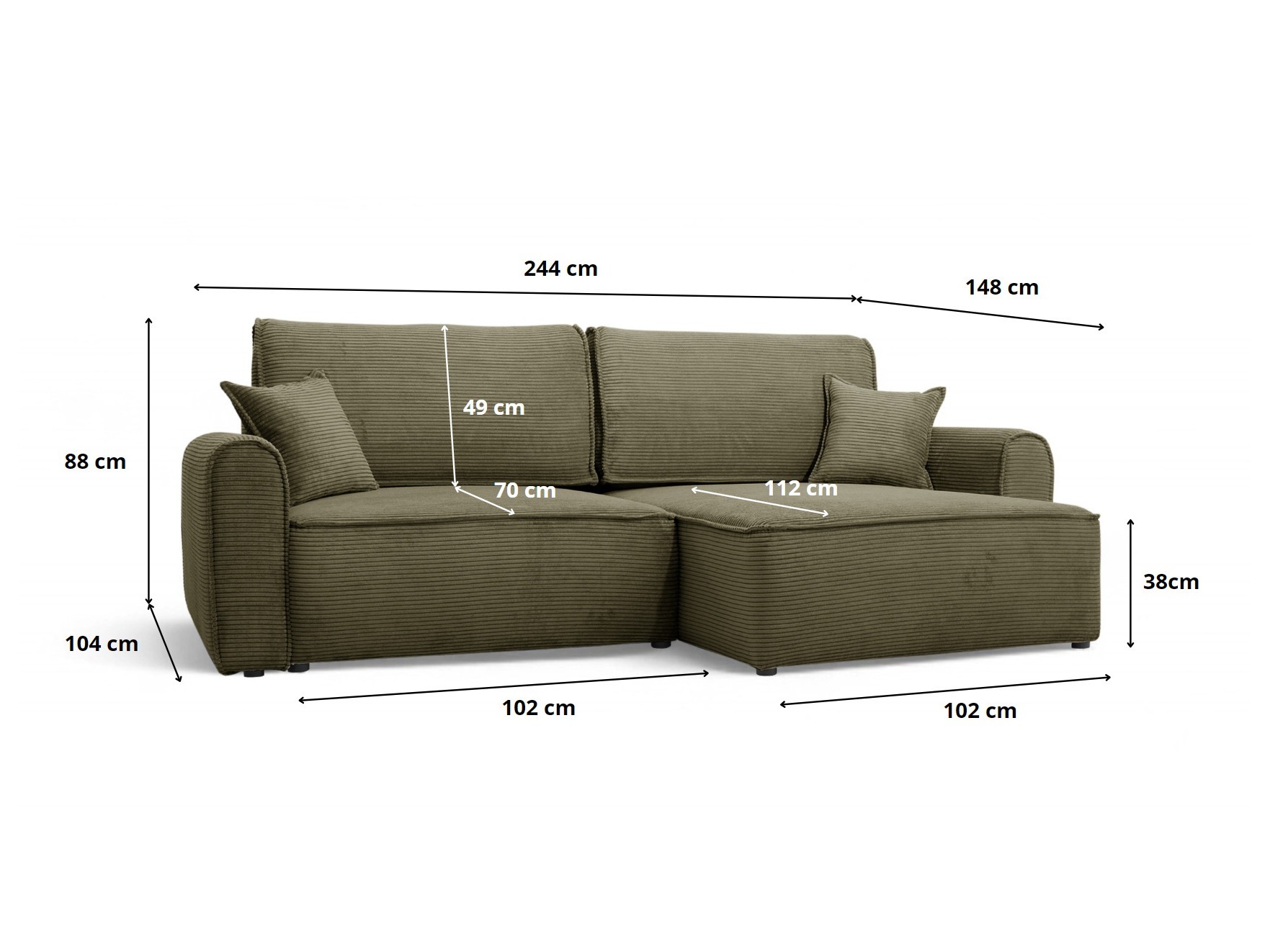 Minkštas kampas Franklin 124 (Abriamo 01)