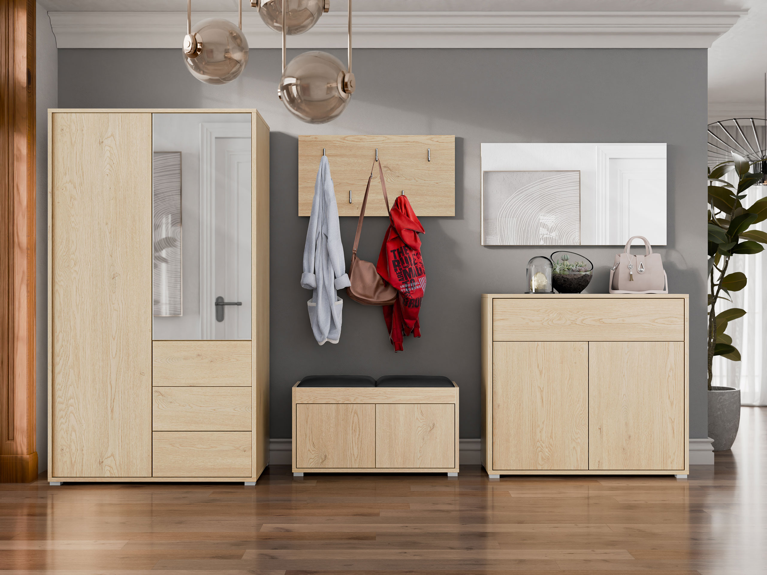 Prieškambario komplektas Comfivo Fersoe 118 (Ąžuolas)