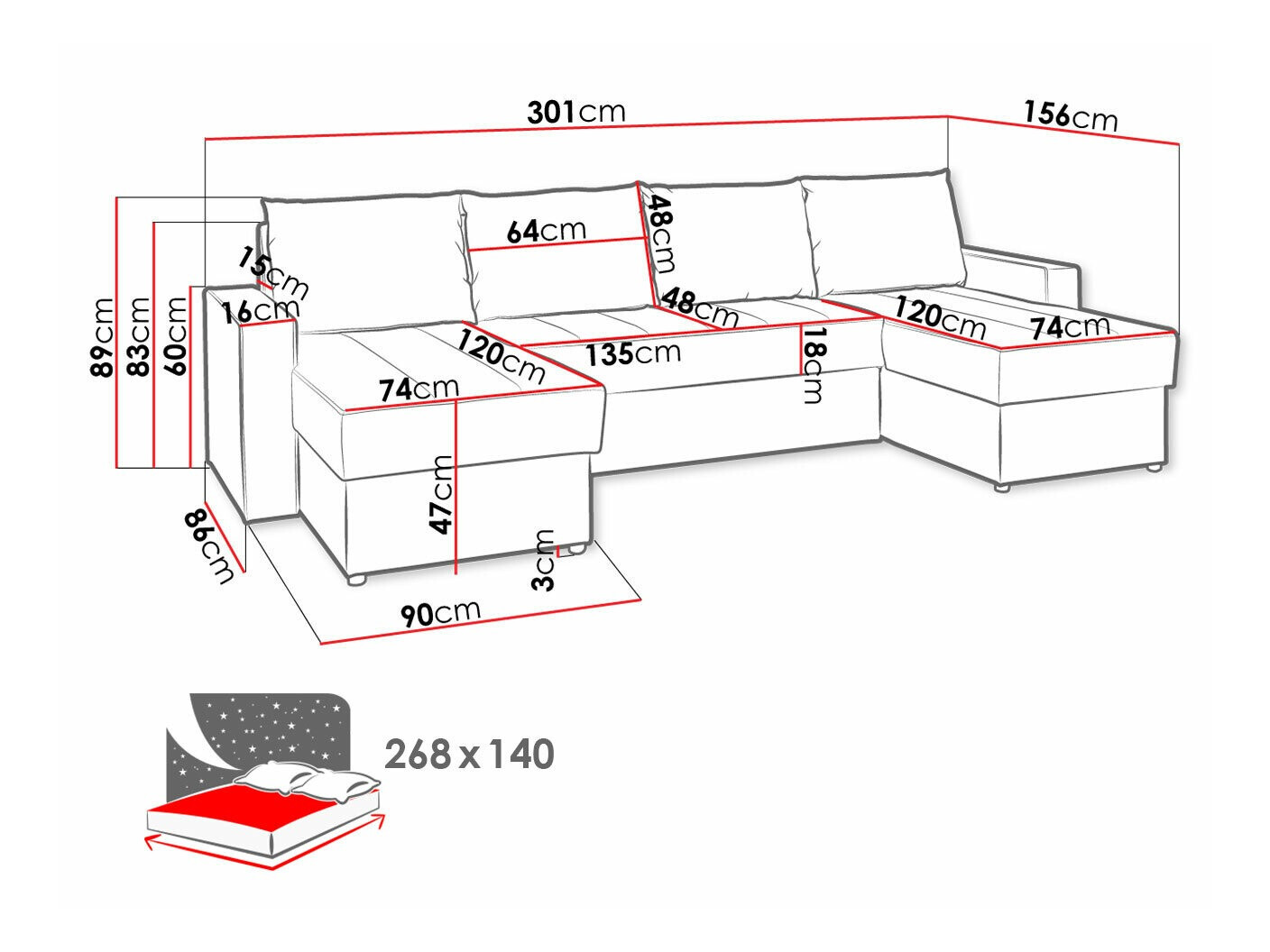 Minkštas kampas Providence 143 (Loca 21)