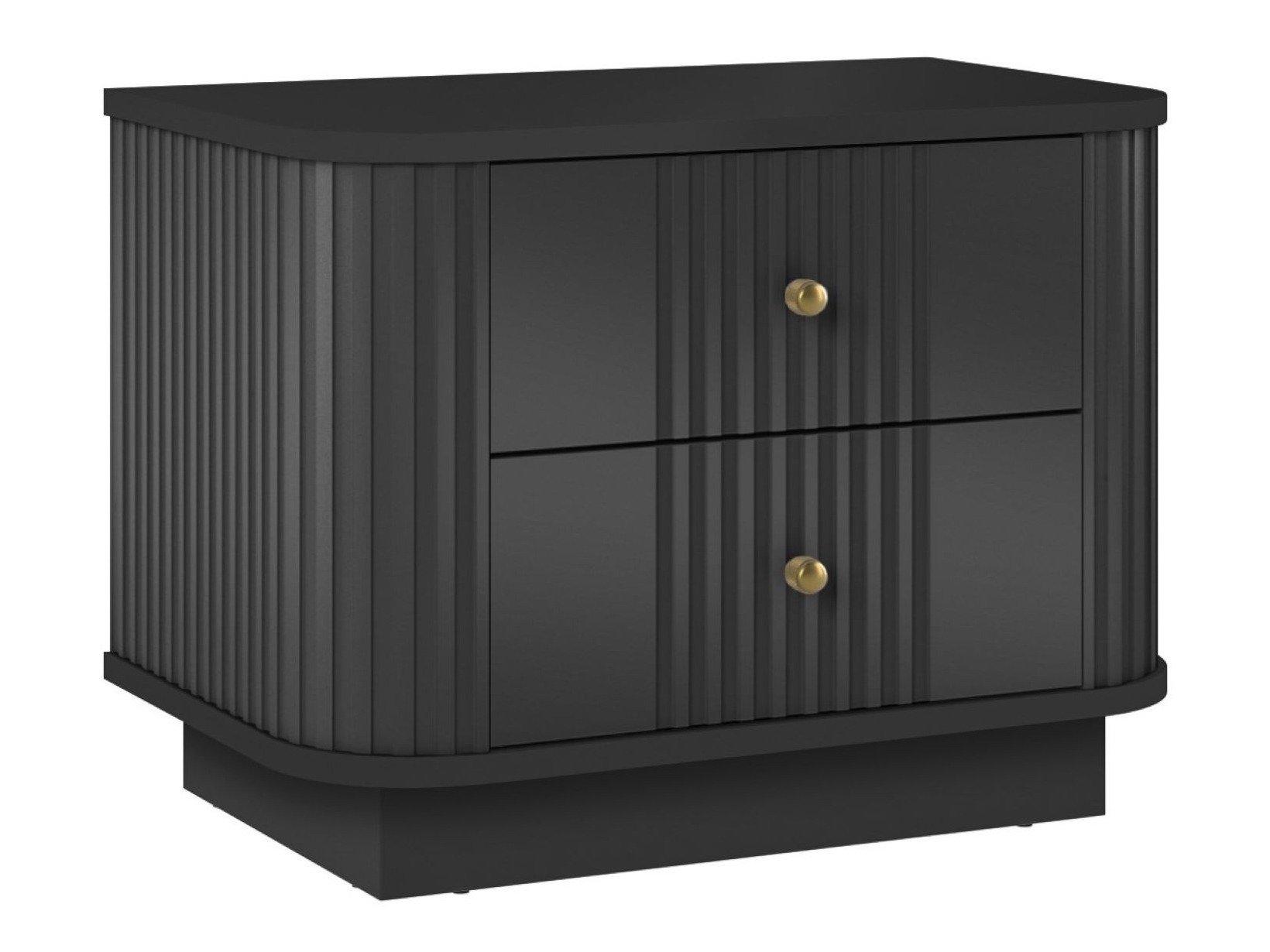 Naktinių staliukų komplektas Levfene 105 (Juoda)