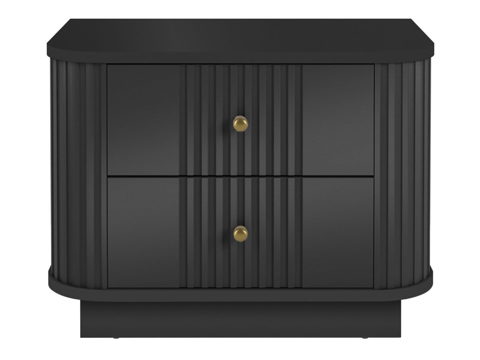 Naktinių staliukų komplektas Levfene 105 (Juoda)