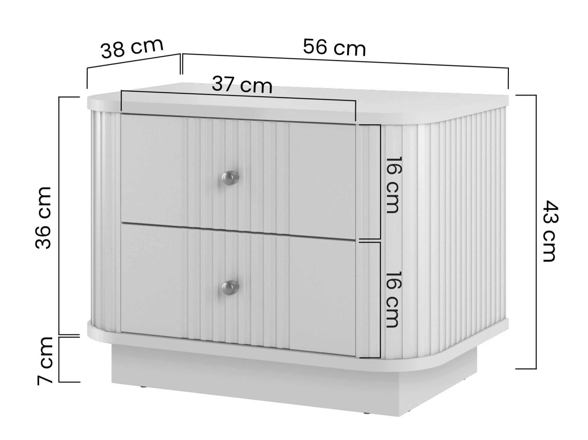 Naktinių staliukų komplektas Levfene 105 (Juoda)