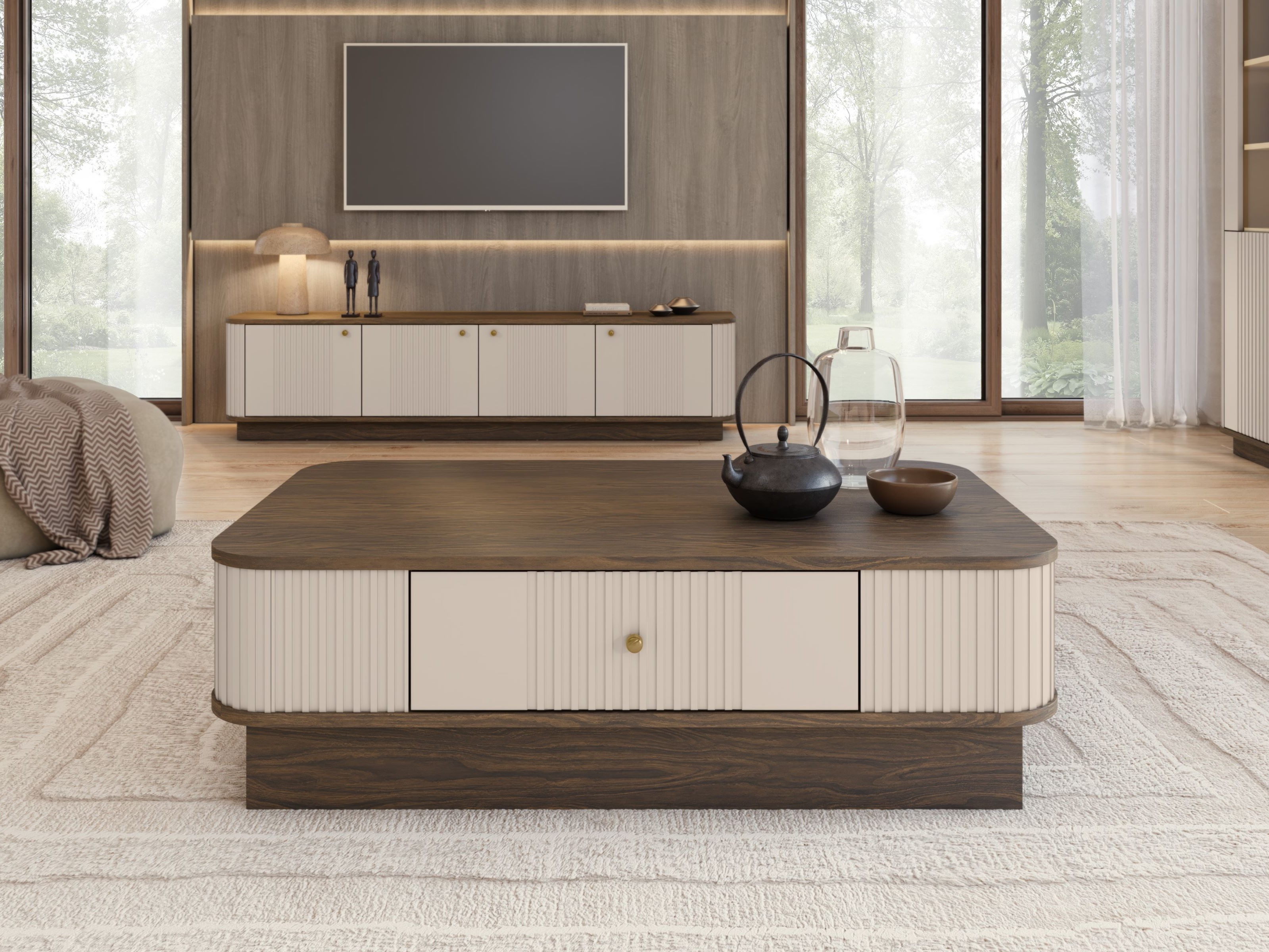 Žurnalinis staliukas Levfene 103 (Kašmyras + Graikinis riešutas)