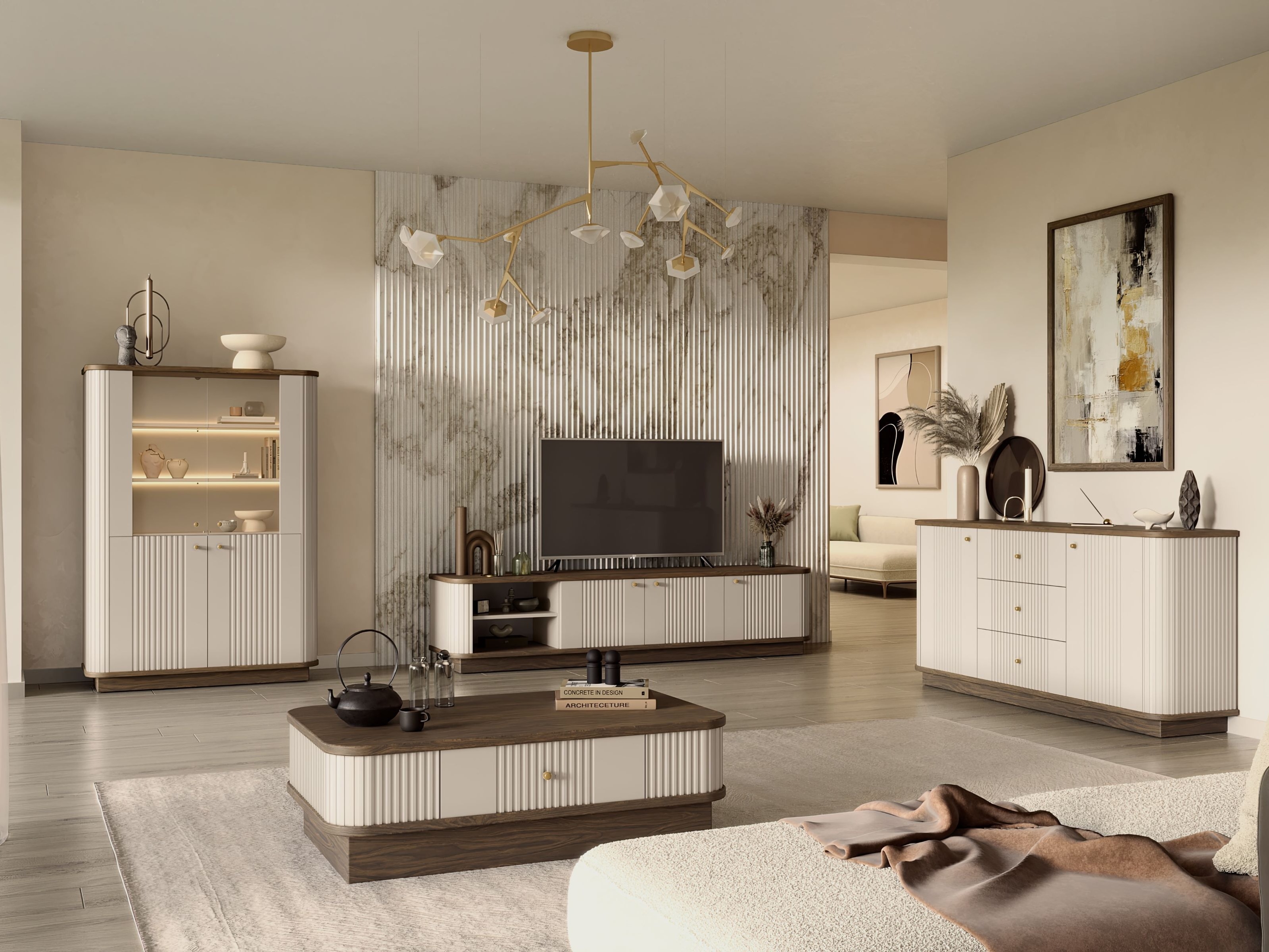 Žurnalinis staliukas Levfene 103 (Kašmyras + Graikinis riešutas)