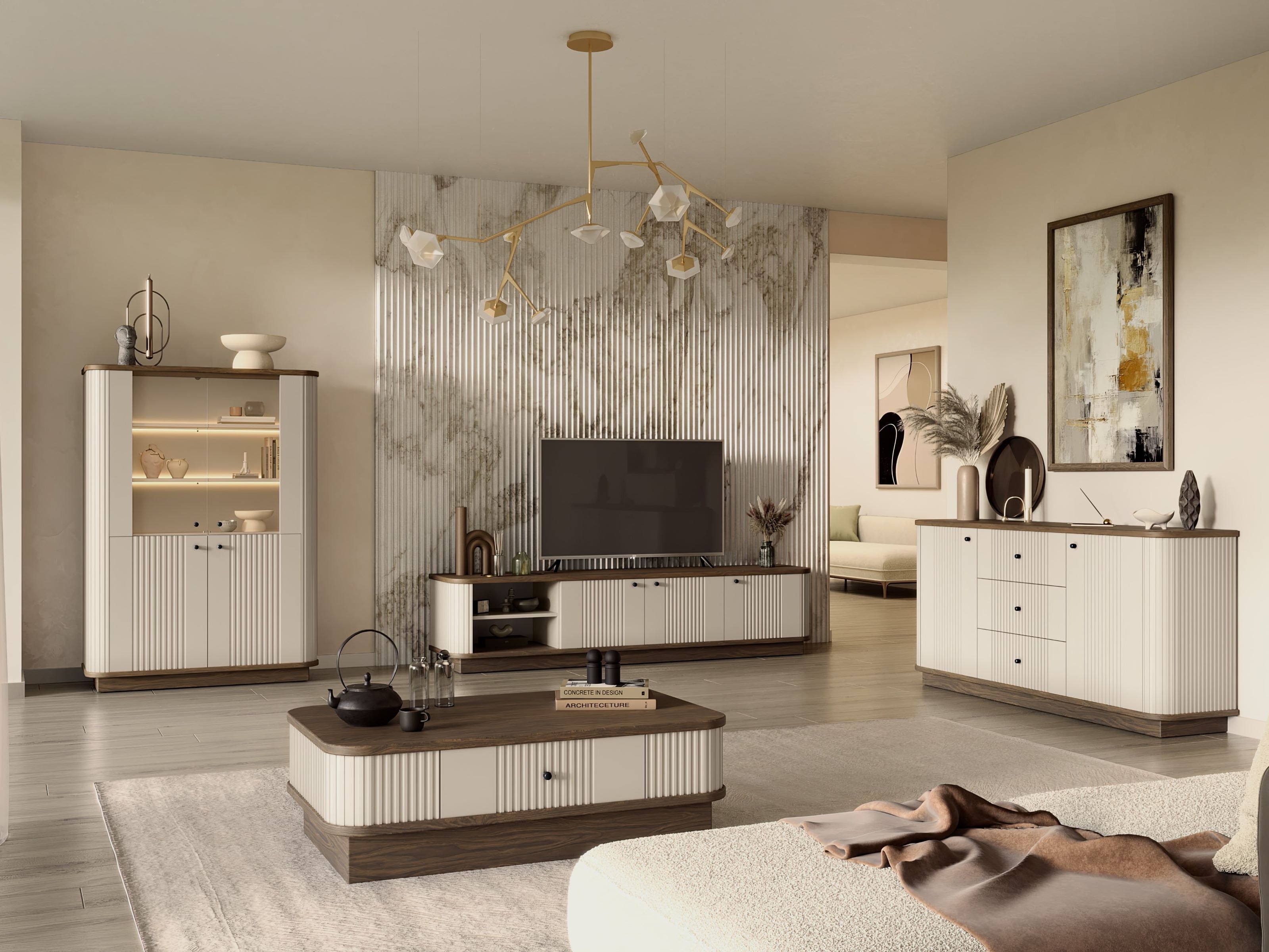 Žurnalinis staliukas Levfene 103 (Kašmyras + Graikinis riešutas)