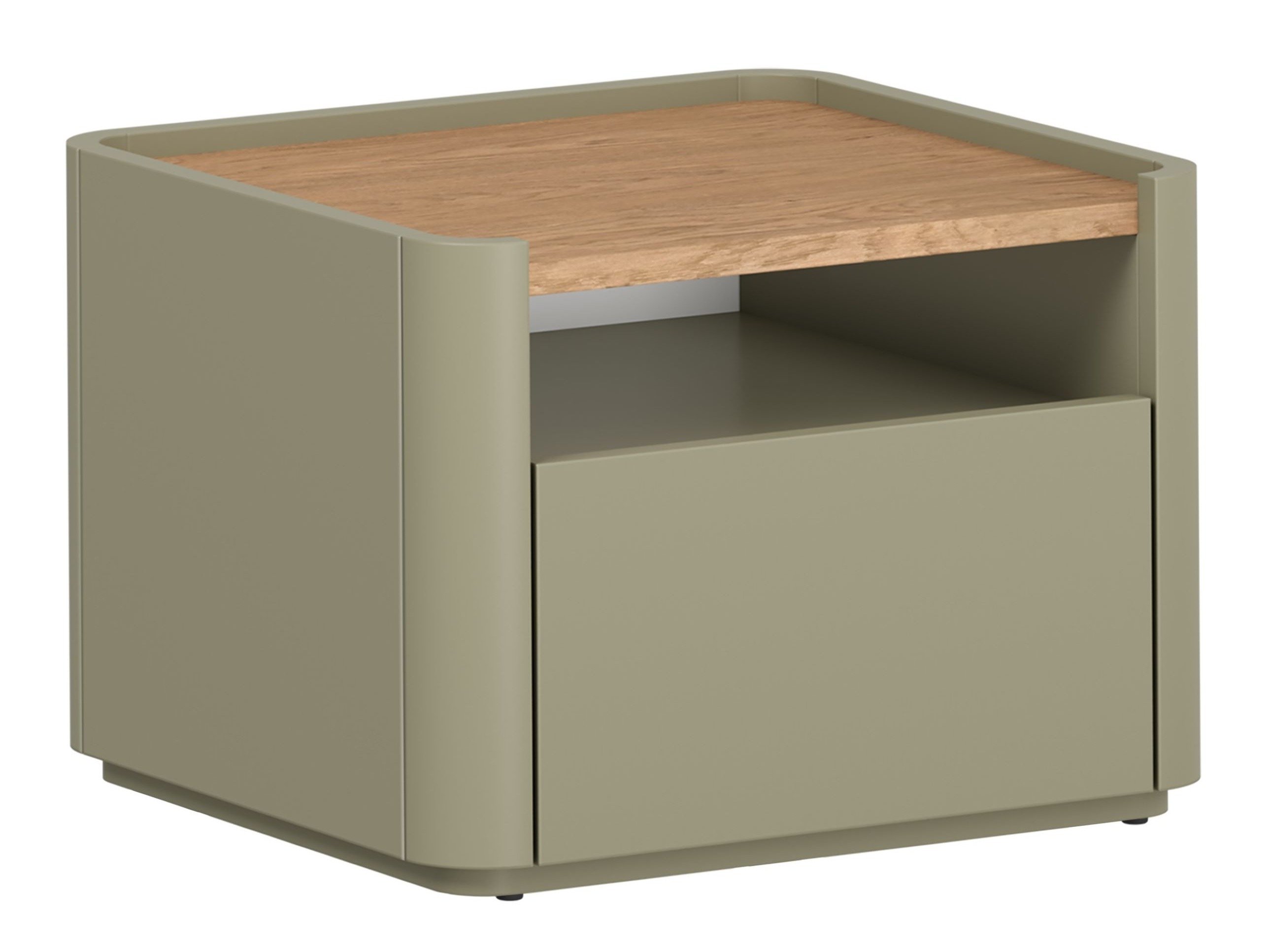 Naktinis staliukas Elbmira 100 (Dusty žalia + Ąžuolas)