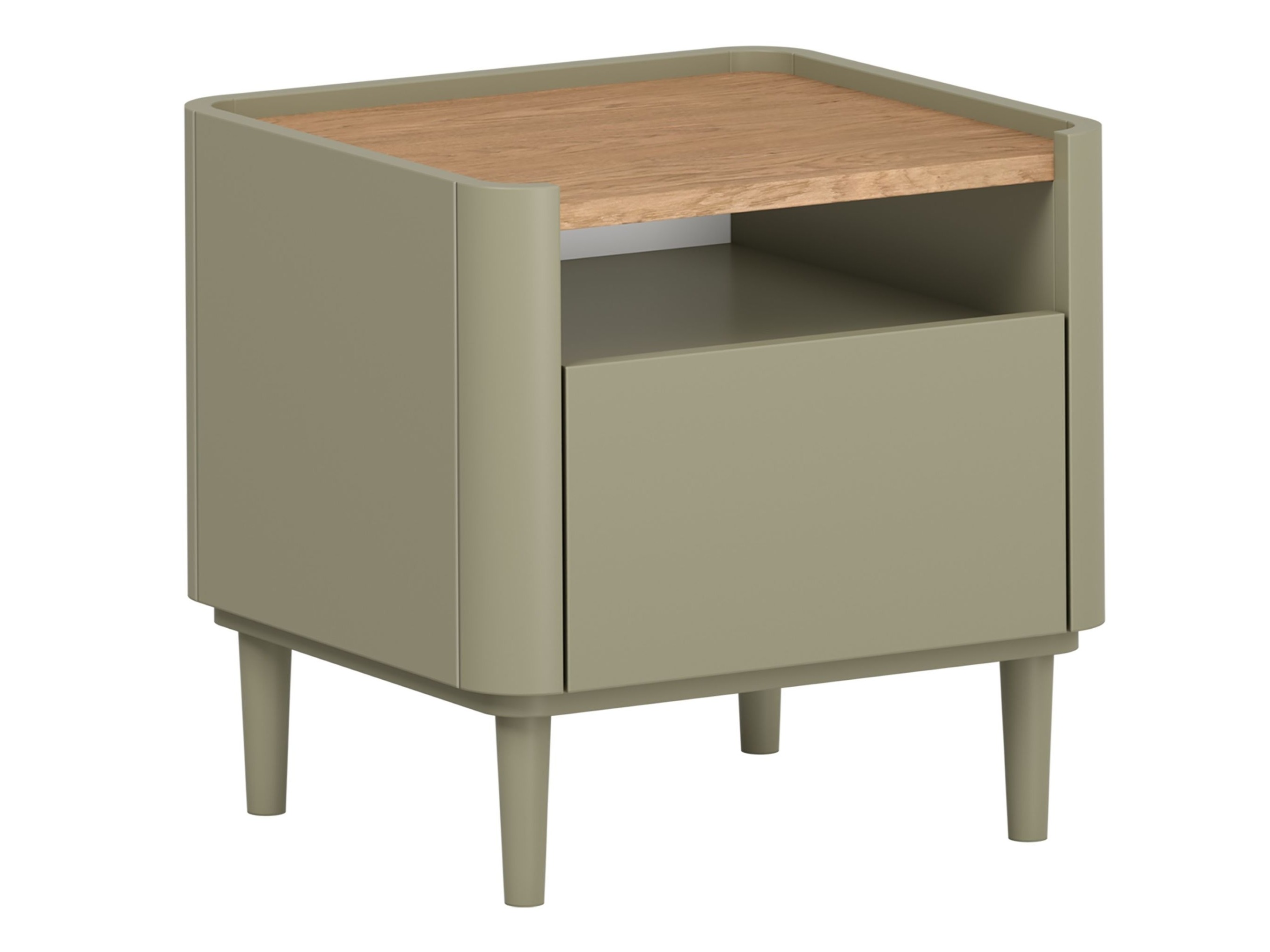 Naktinis staliukas Elbmira 100 (Dusty žalia + Ąžuolas)