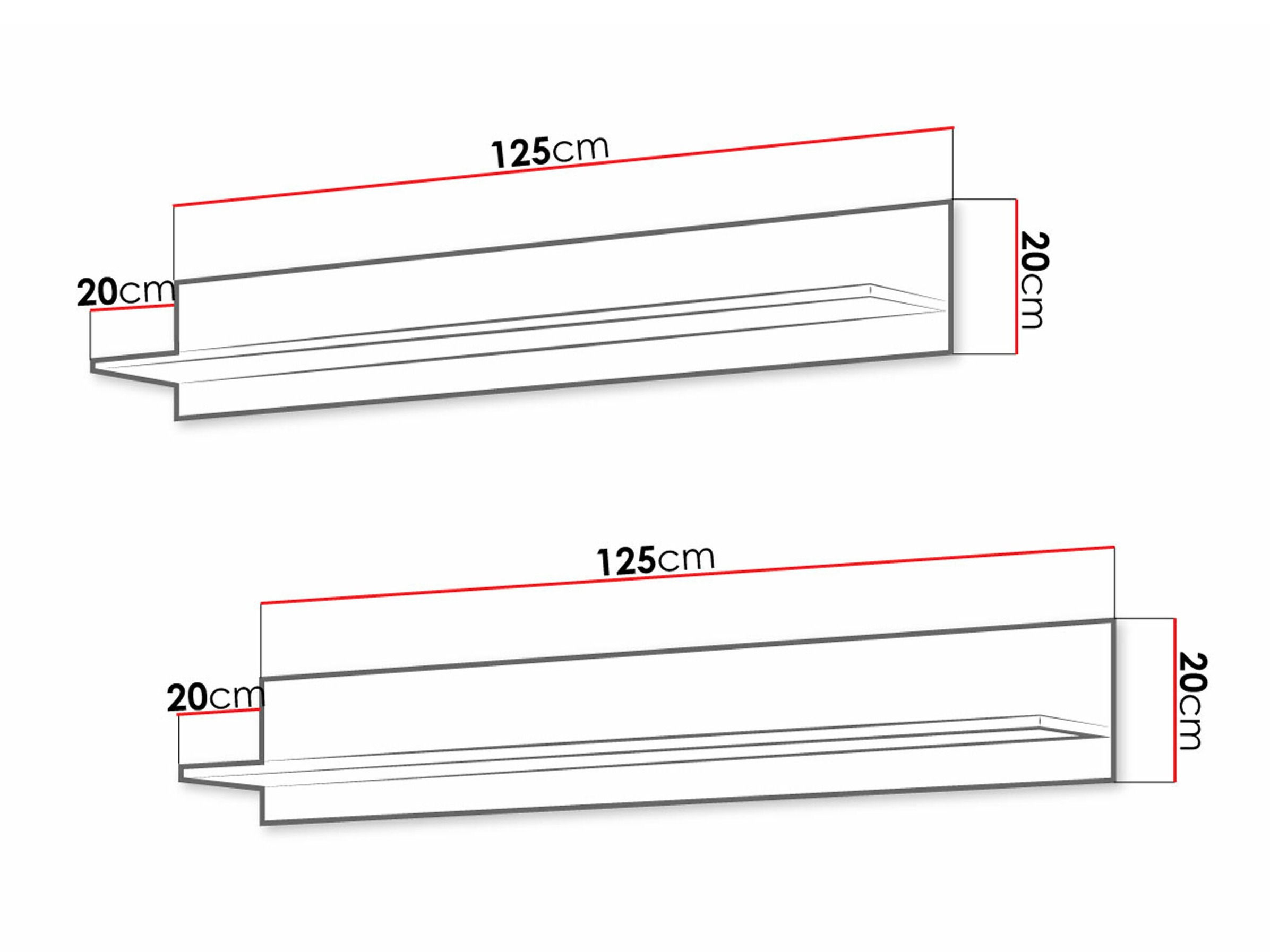 Pakabinamų lentynų komplektas Tornola 104 (Juoda)