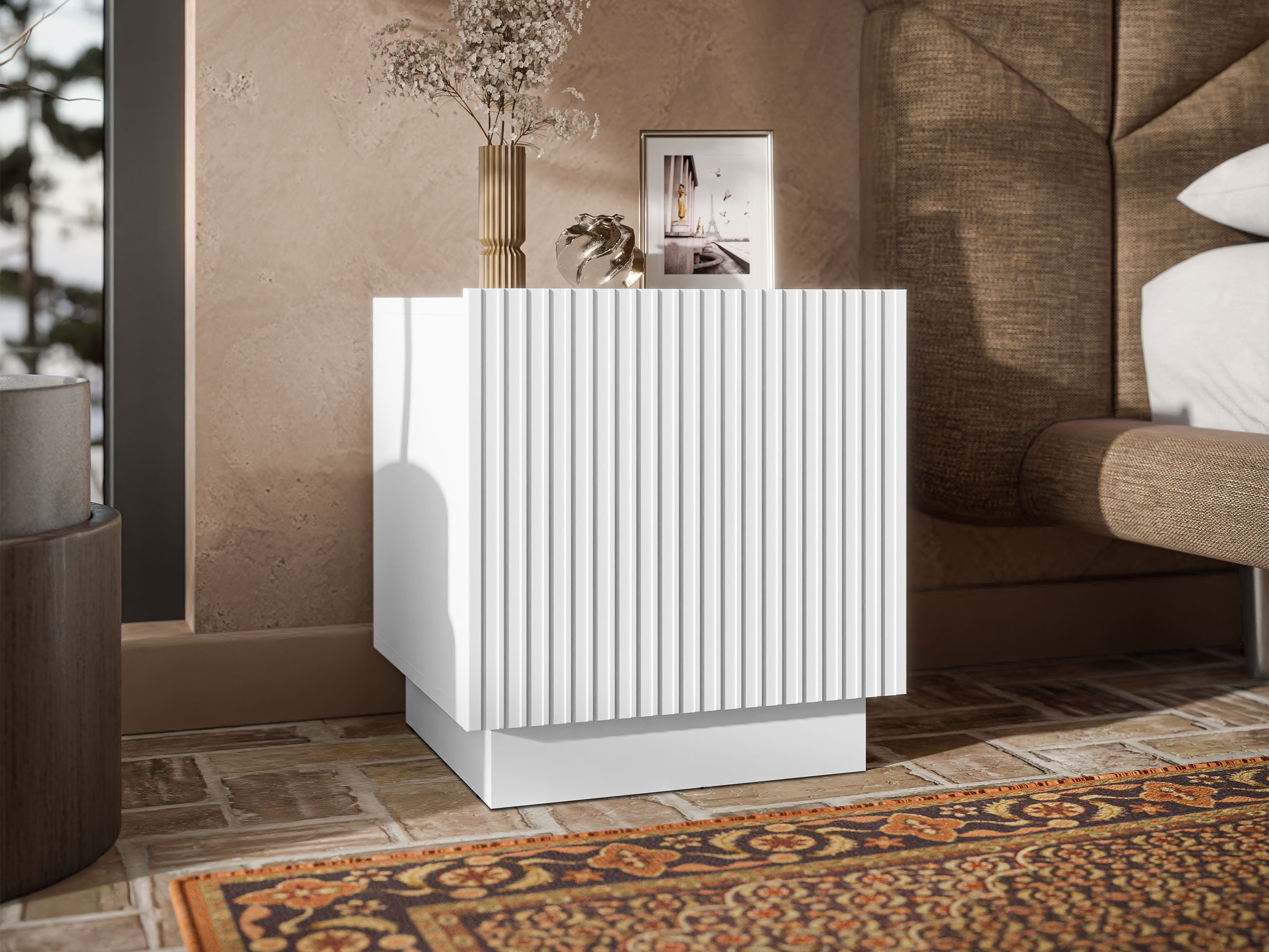 Naktinių staliukų komplektas Lingua (Balta)