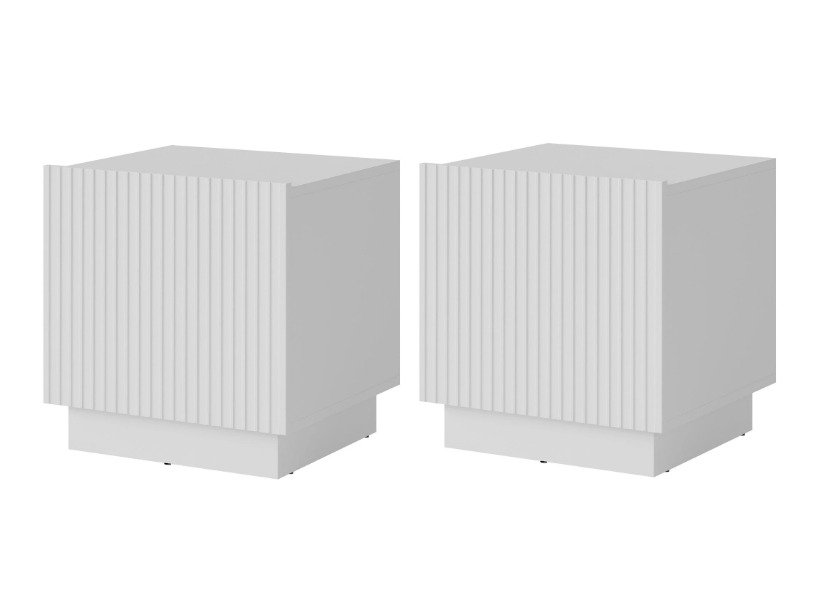 Naktinių staliukų komplektas Lusonu 105 (Balta)