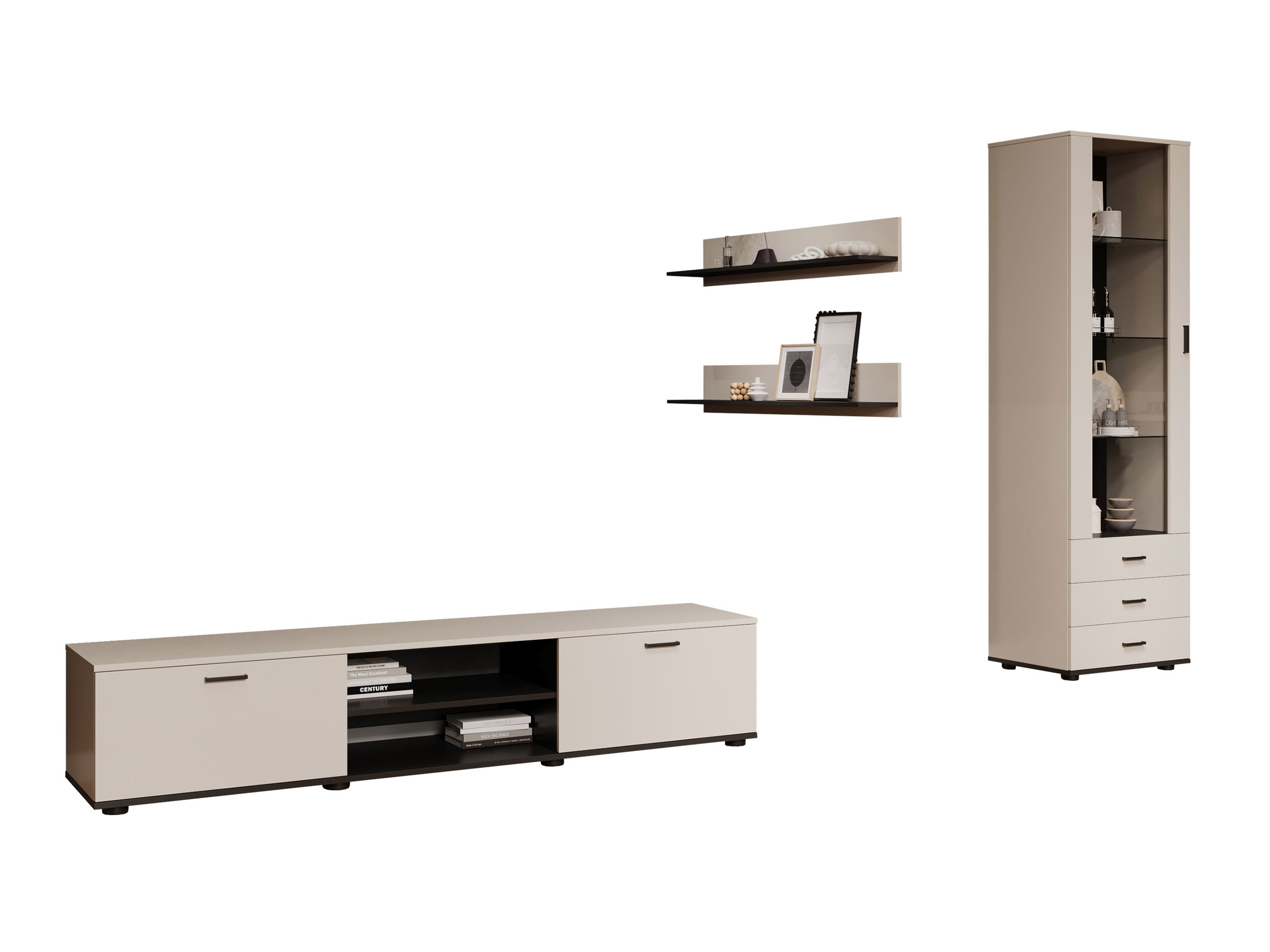 Svetainės komplektas Tornola 107 (Kašmyras + Juoda)