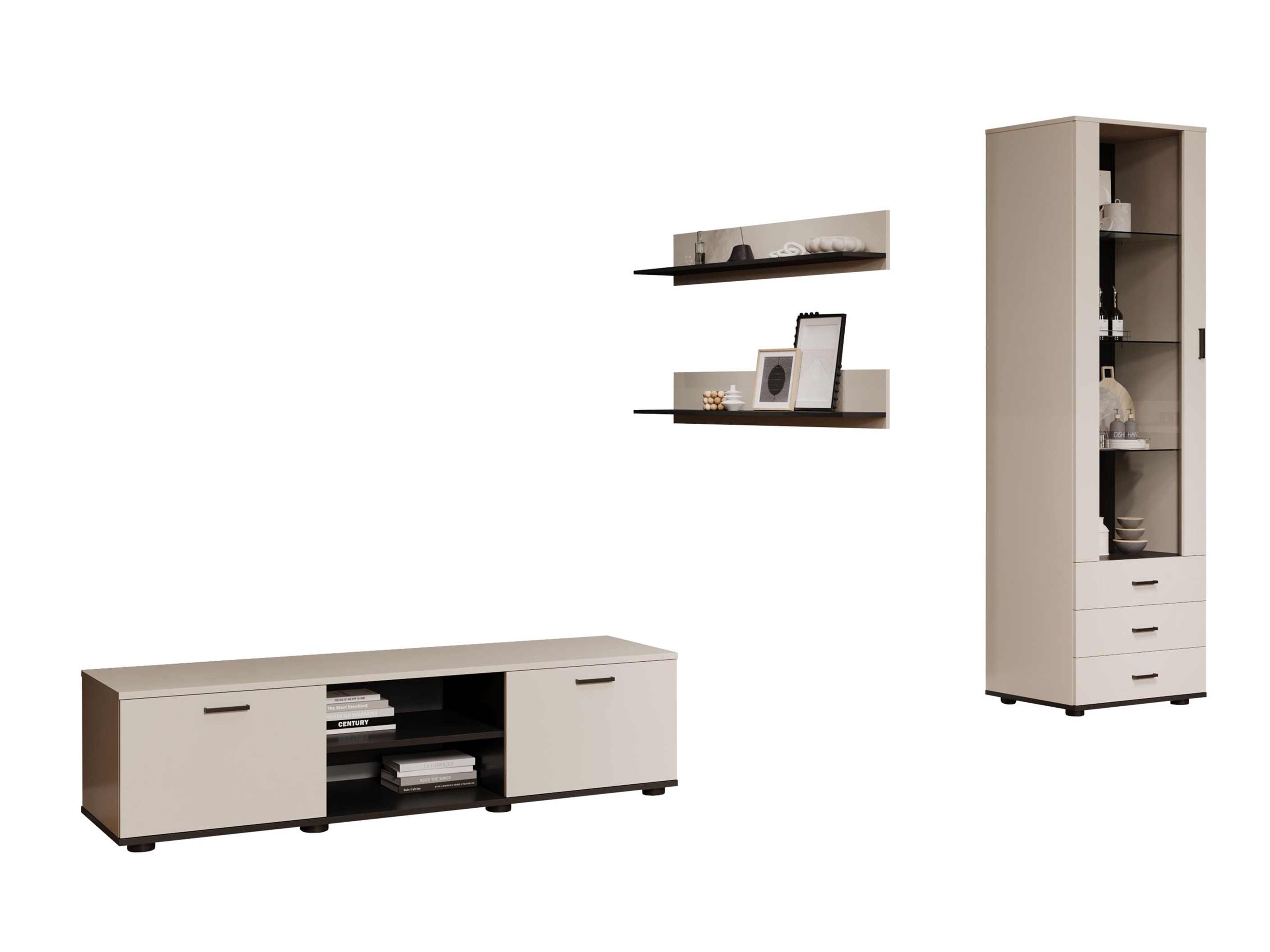 Svetainės komplektas Tornola 110 (Kašmyras + Juoda)